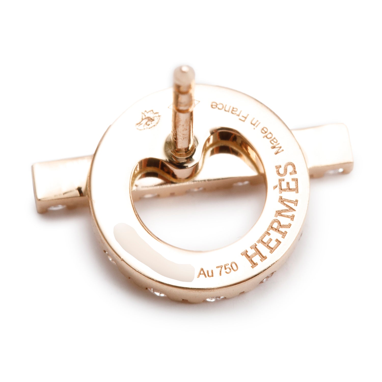 Hermes 18k Rose Gold Diamond Finesse Earrings