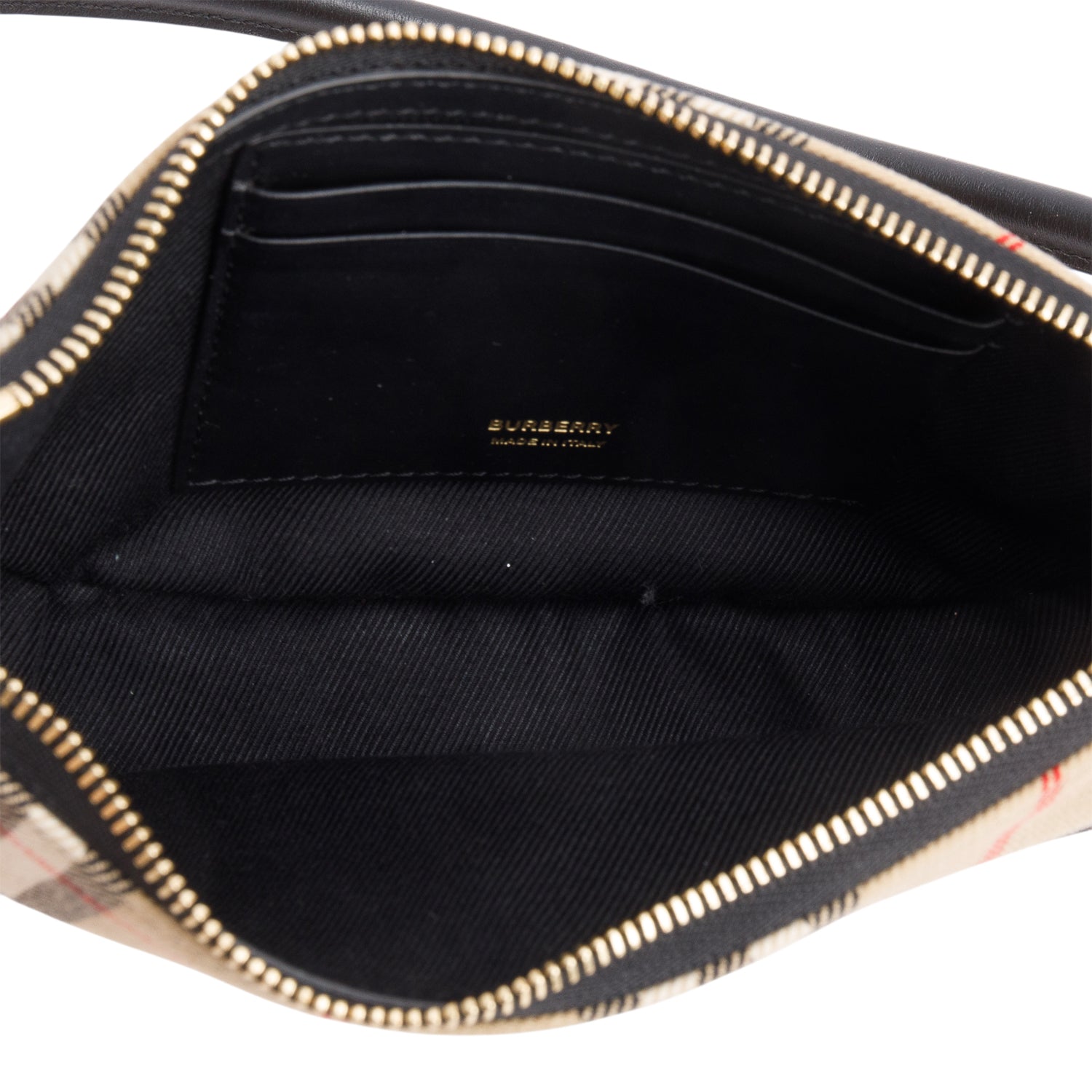 Burberry Beige Vintage Check Calfskin Olympia Slim Pouch