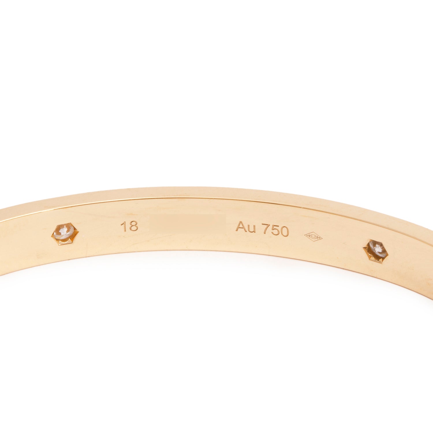 Cartier 2025 18k Brushed Yellow Gold Love Bracelet with 4 Diamonds, Size 18 w/ Box, Receipt & Certificate