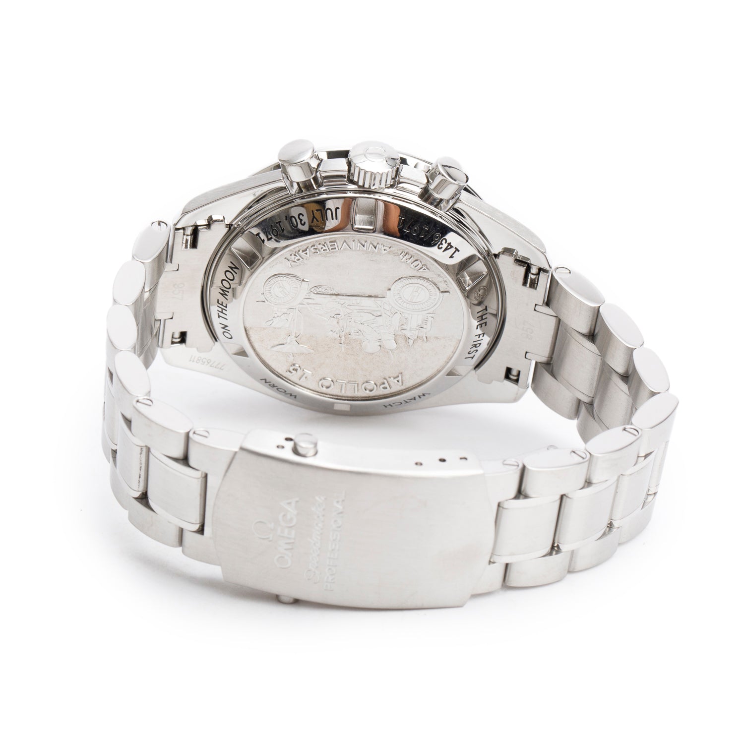 Omega Stainless Steel Limited Edition Speedmaster Professional Apollo 15 42 MM Manual Chronograph Watch Black Dial w/ Box & Papers