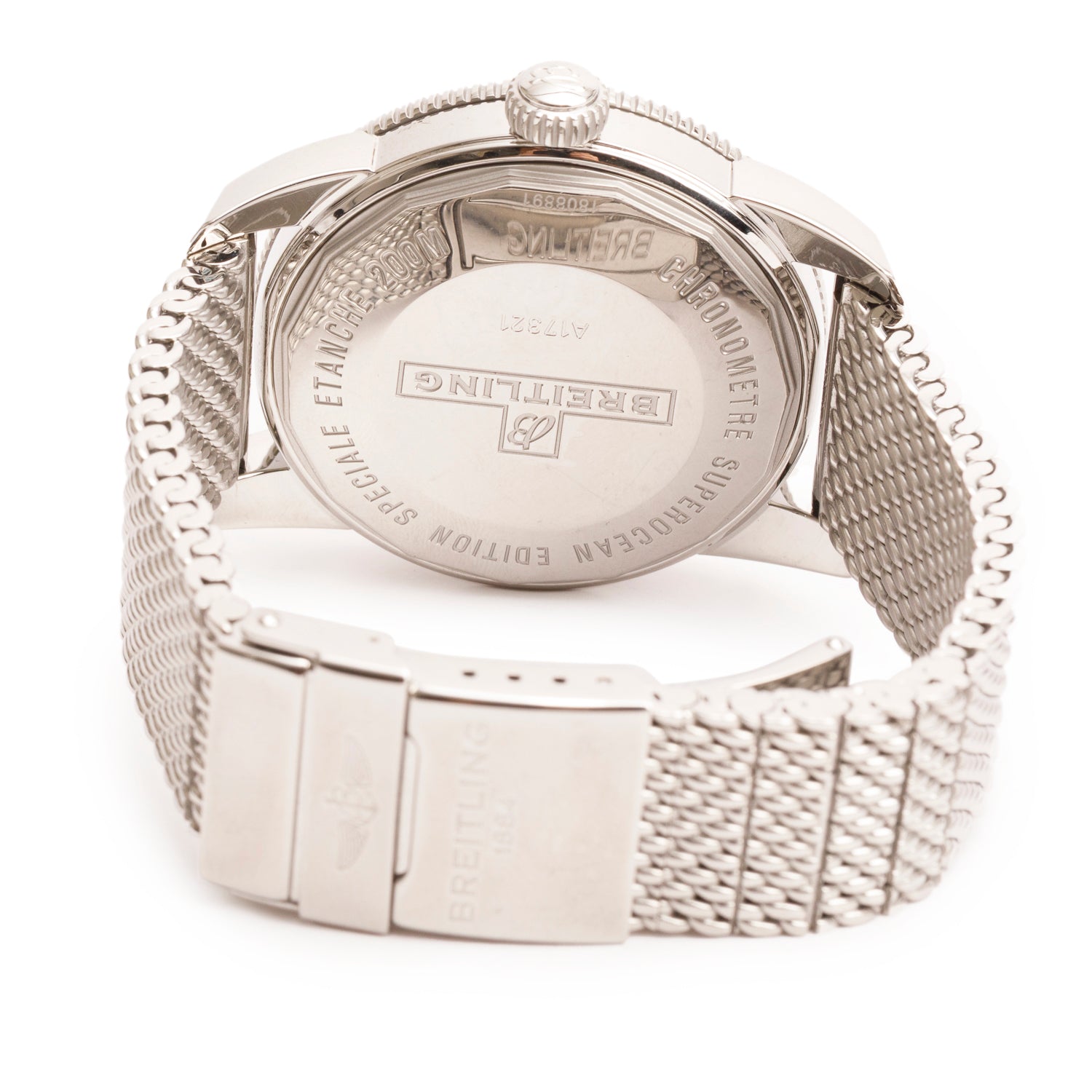 Breitling Stainless Steel Superocean Heritage 42 MM Automatic Watch Black Dial A17321 w/ Box & Papers