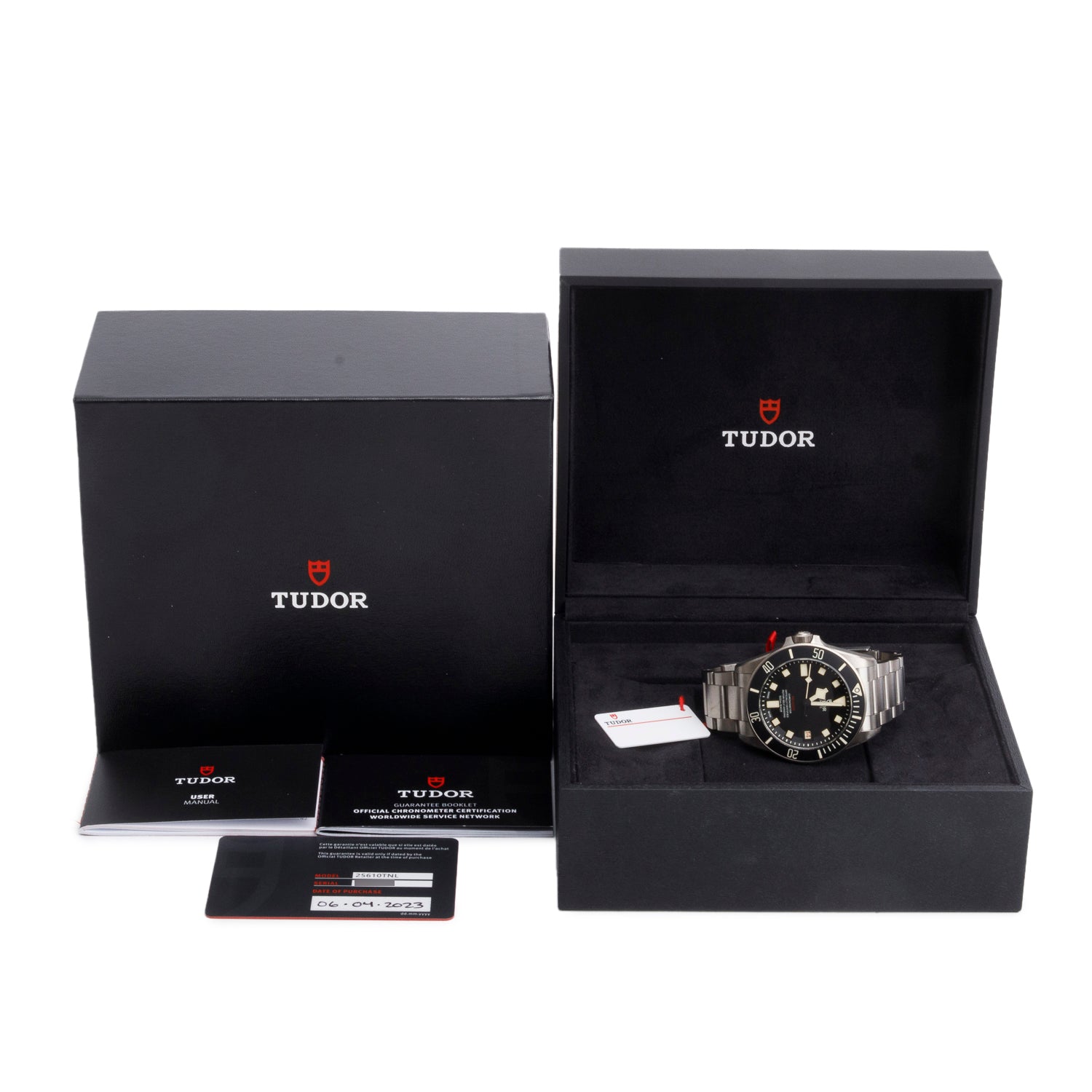 Tudor 2023 Titanium Pelagos 42 MM Automatic Watch Black Dial 25610TNL w/ Box, Papers & Extra Strap