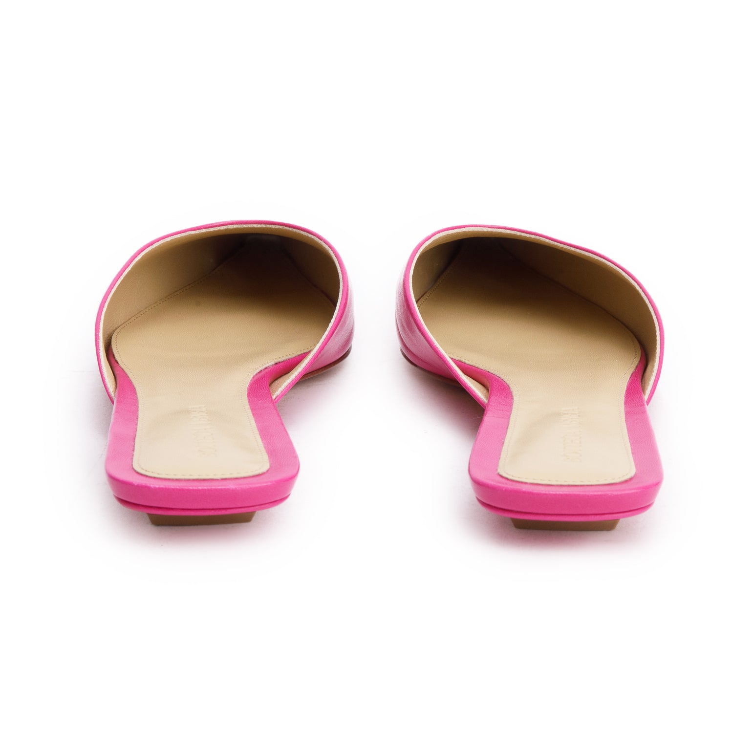 Bottega Veneta Pink Leather Point Slipper Mules, Size 36.5