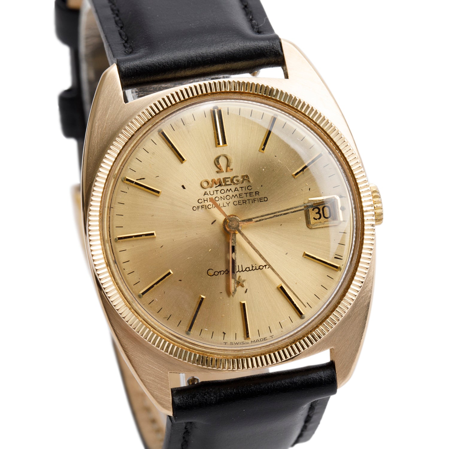 Omega Vintage 18k Yellow Gold Constellation 35 MM Automatic Watch