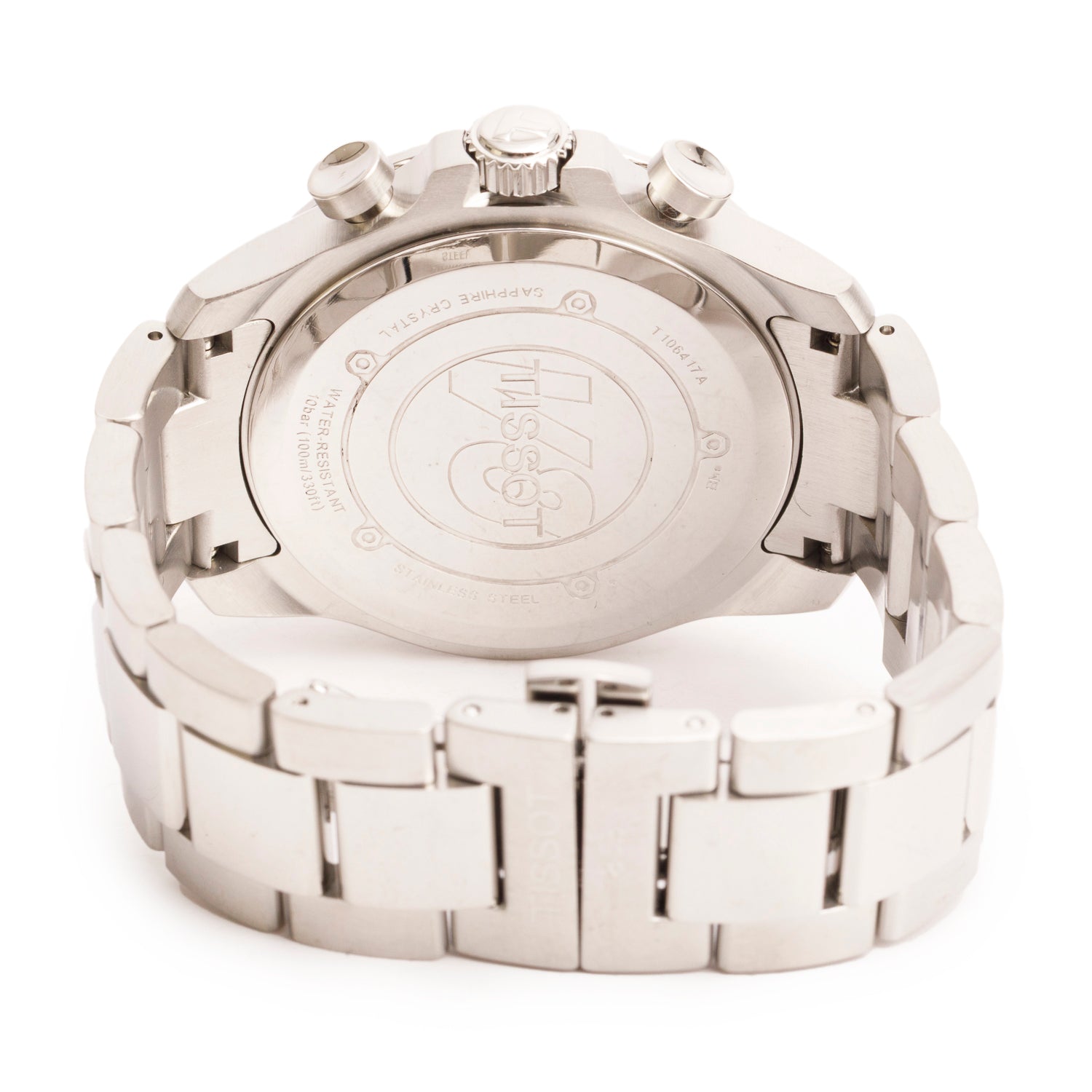 Tissot Stainless Steel T-Sport V8 42.5 MM Chronograph Quartz Watch Blue Dial w/ Box