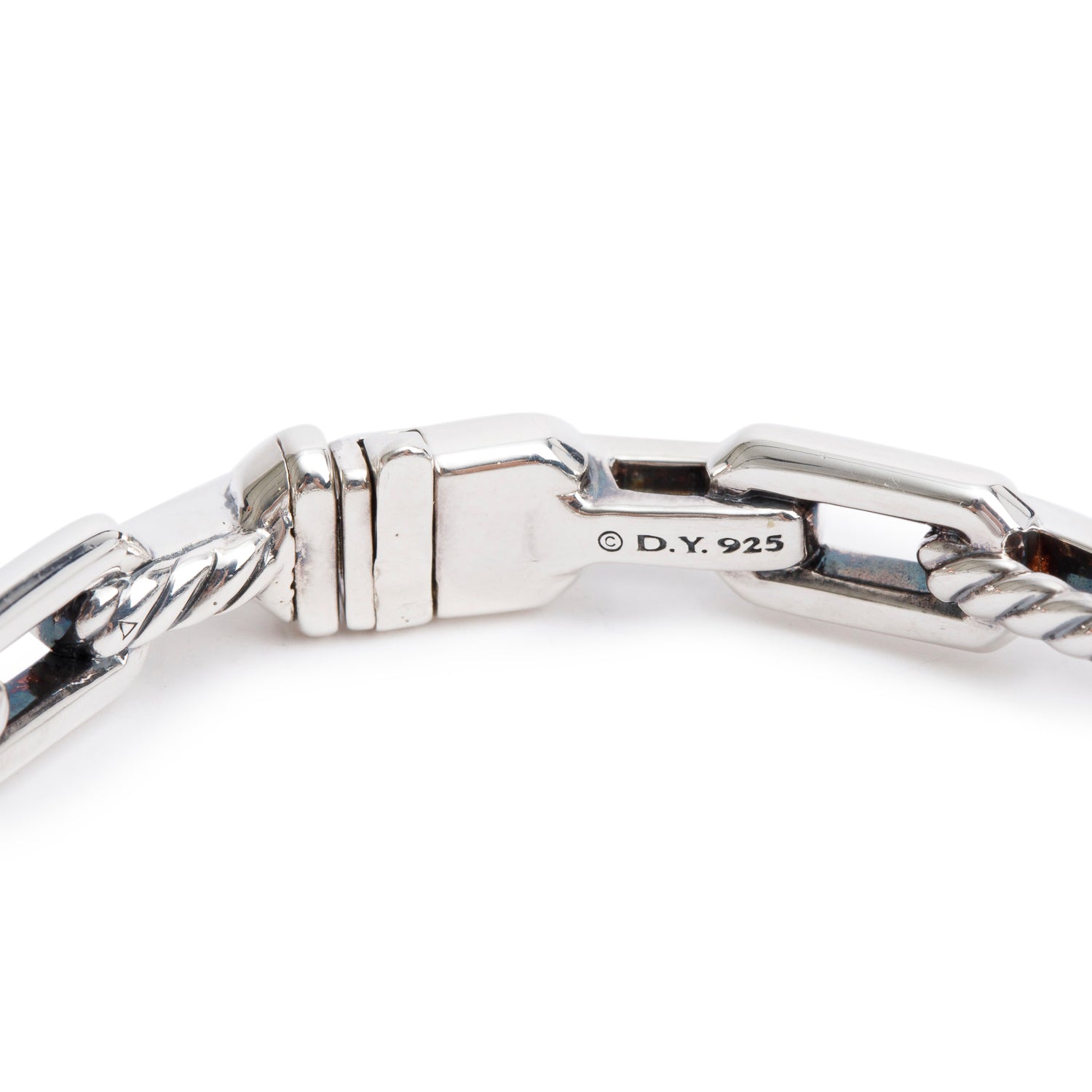 David Yurman Sterling Silver Diamond Stax Link Bracelet