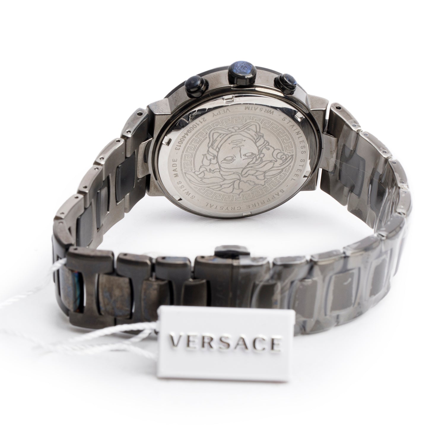 Versace Black PVD Stainless Steel Urban Mystique 43 MM Quartz Chronograph Watch Black Dial