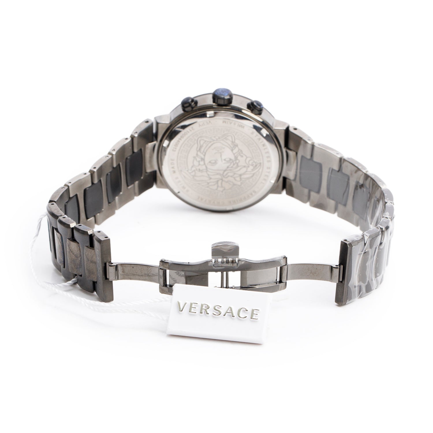 Versace Black PVD Stainless Steel Urban Mystique 43 MM Quartz Chronograph Watch Black Dial