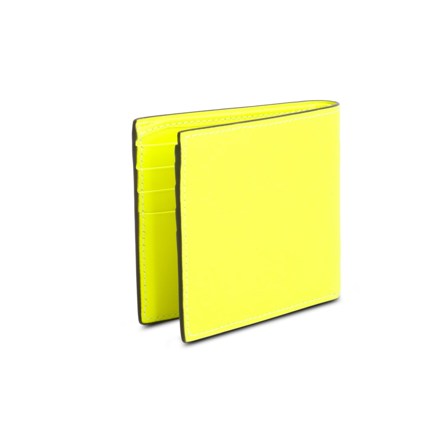 Gucci Neon Green Embossed Smooth Leather GG Emblem Bi-Fold Wallet w/ Box