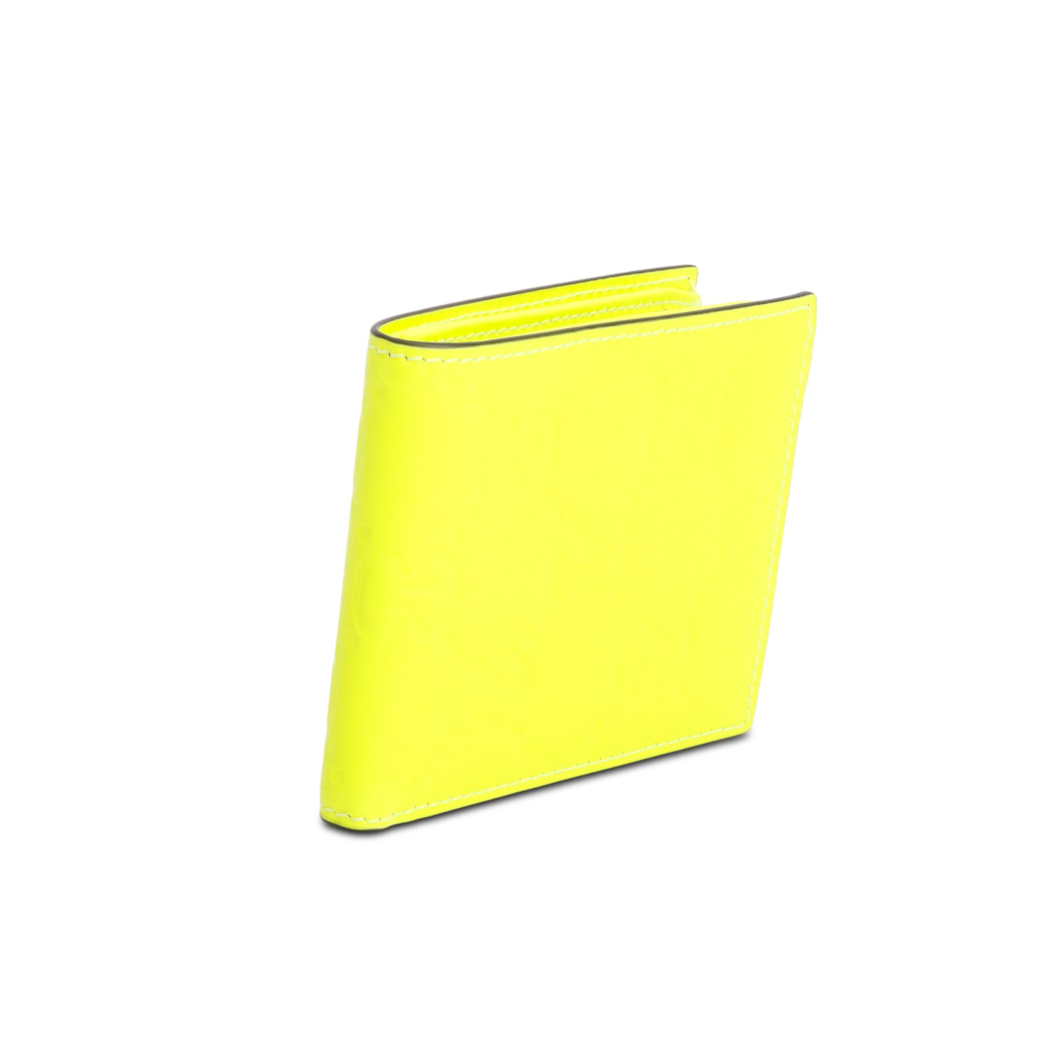 Gucci Neon Green Embossed Smooth Leather GG Emblem Bi-Fold Wallet w/ Box