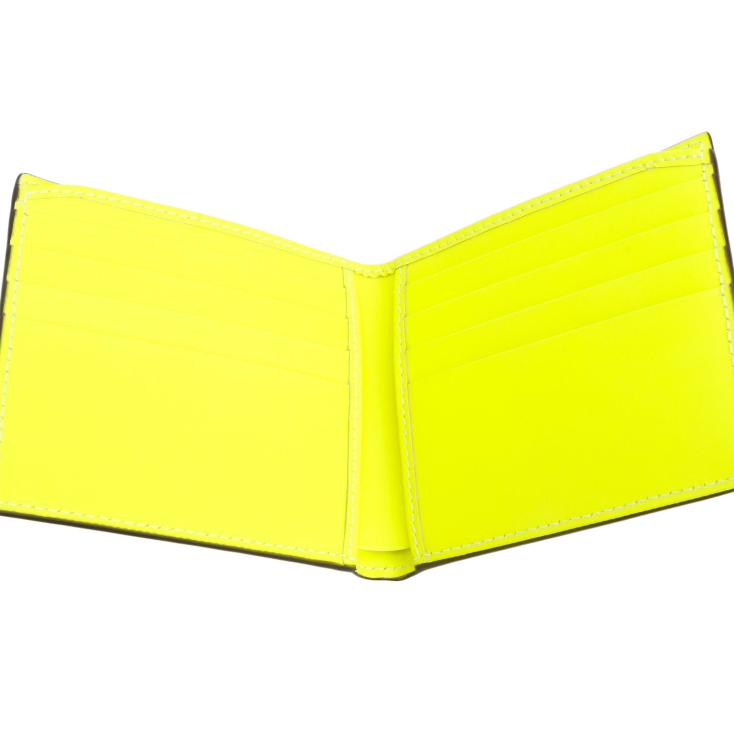 Gucci Neon Green Embossed Smooth Leather GG Emblem Bi-Fold Wallet w/ Box