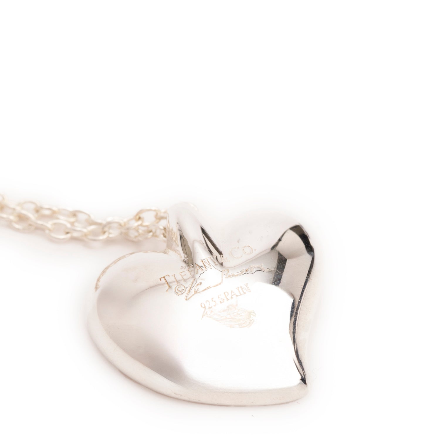 Tiffany & Co. Elsa Peretti Sterling Silver Full Heart Pendant Necklace