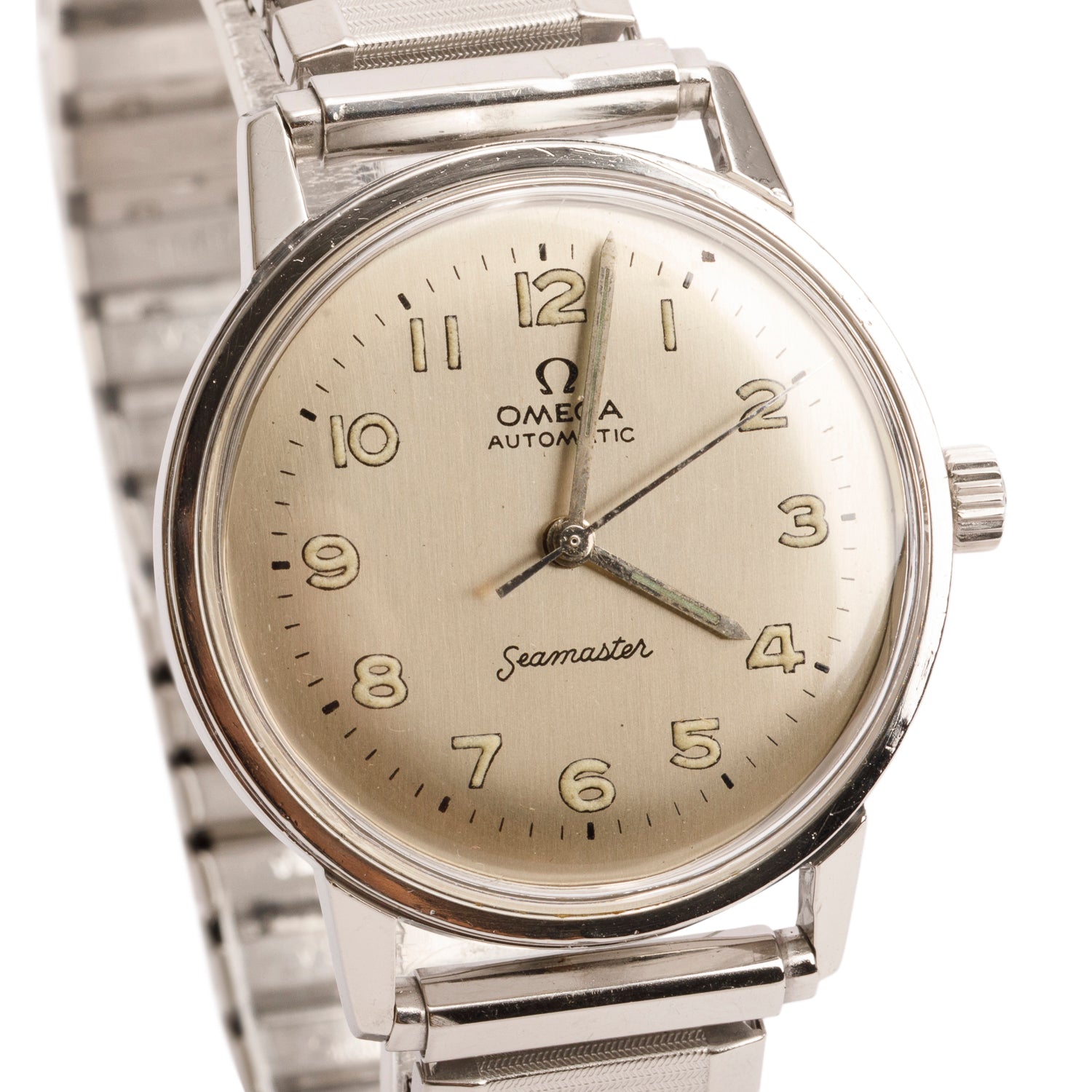 Omega Vintage Stainless Steel Seamaster 34 MM Automatic Watch w/ Box