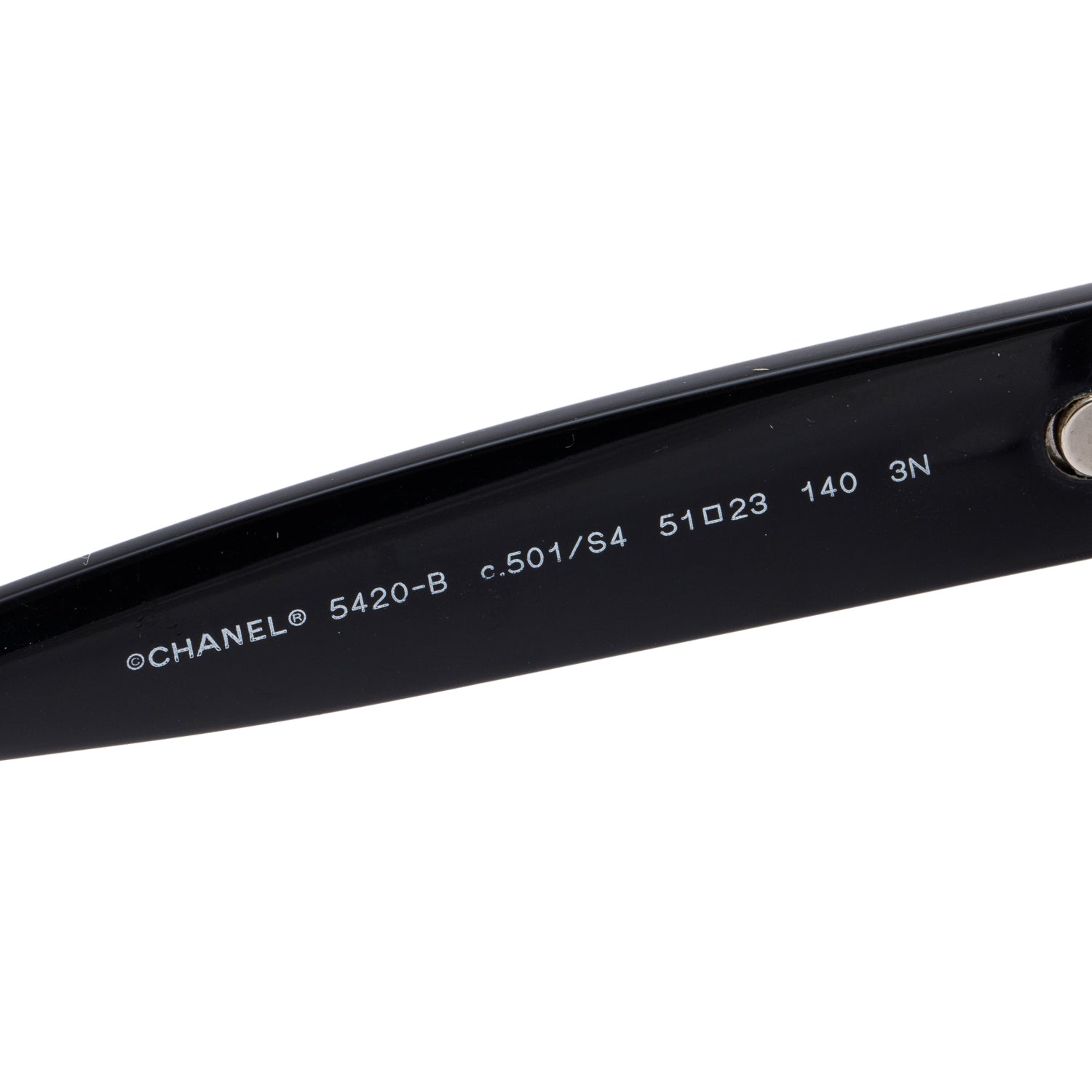 Chanel 5420-B Black Acetate Crystal CC Sunglasses w/ Case