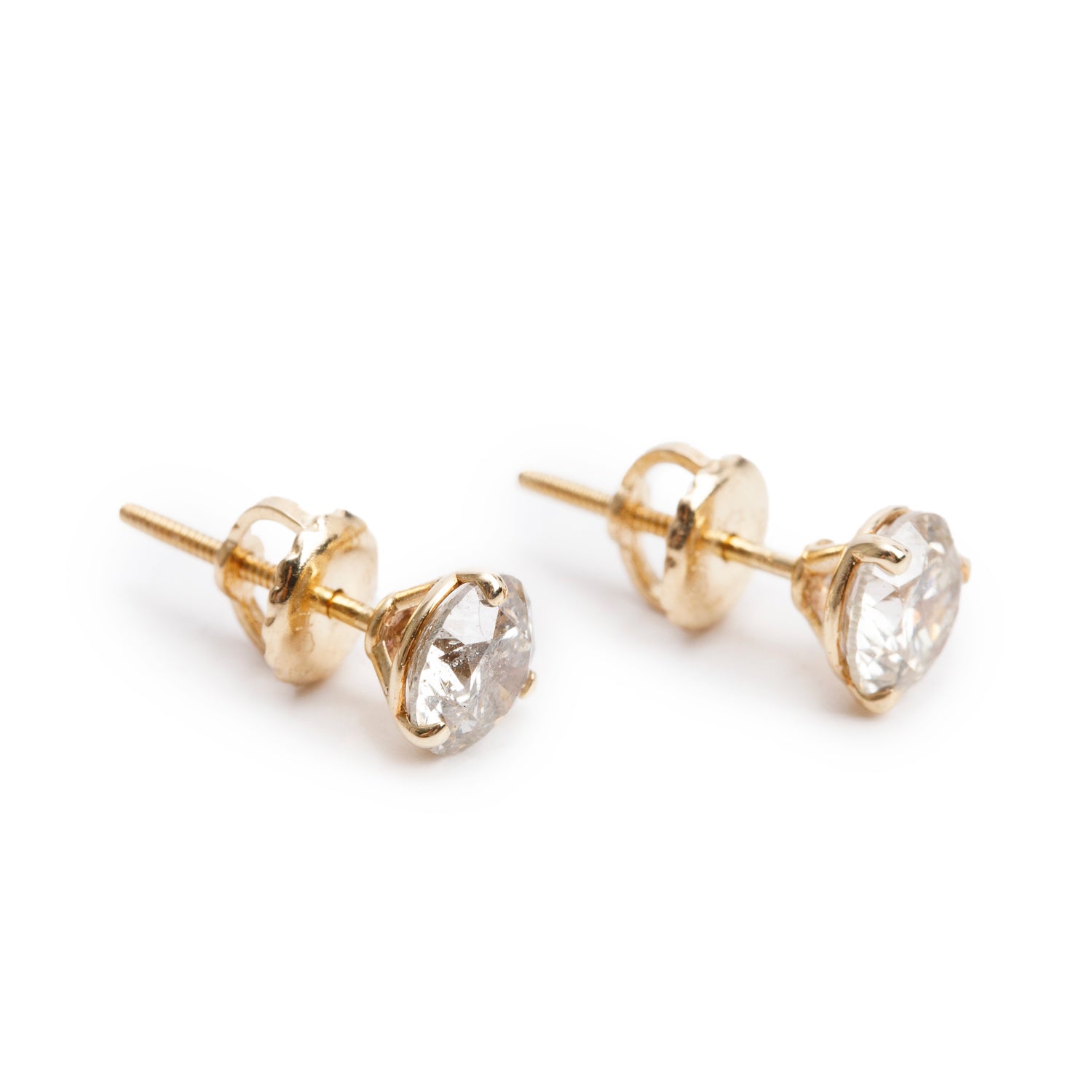 14k Yellow Gold 1.24 tcw. Diamond Stud Earrings