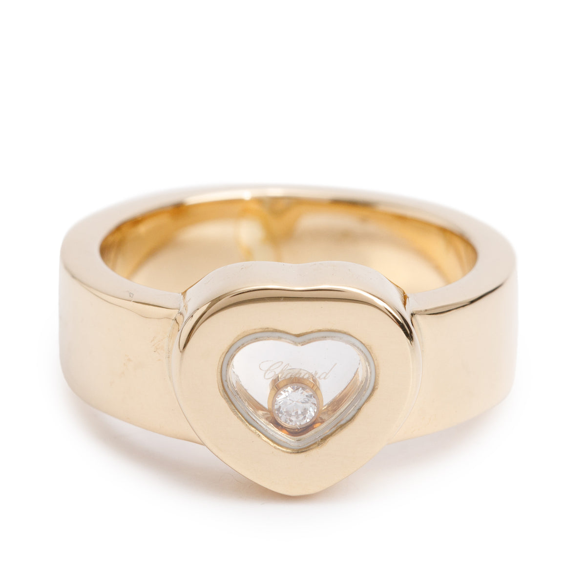 Chopard 18k Yellow Gold Happy Diamonds Heart Cocktail Ring, Size 4.75 ...