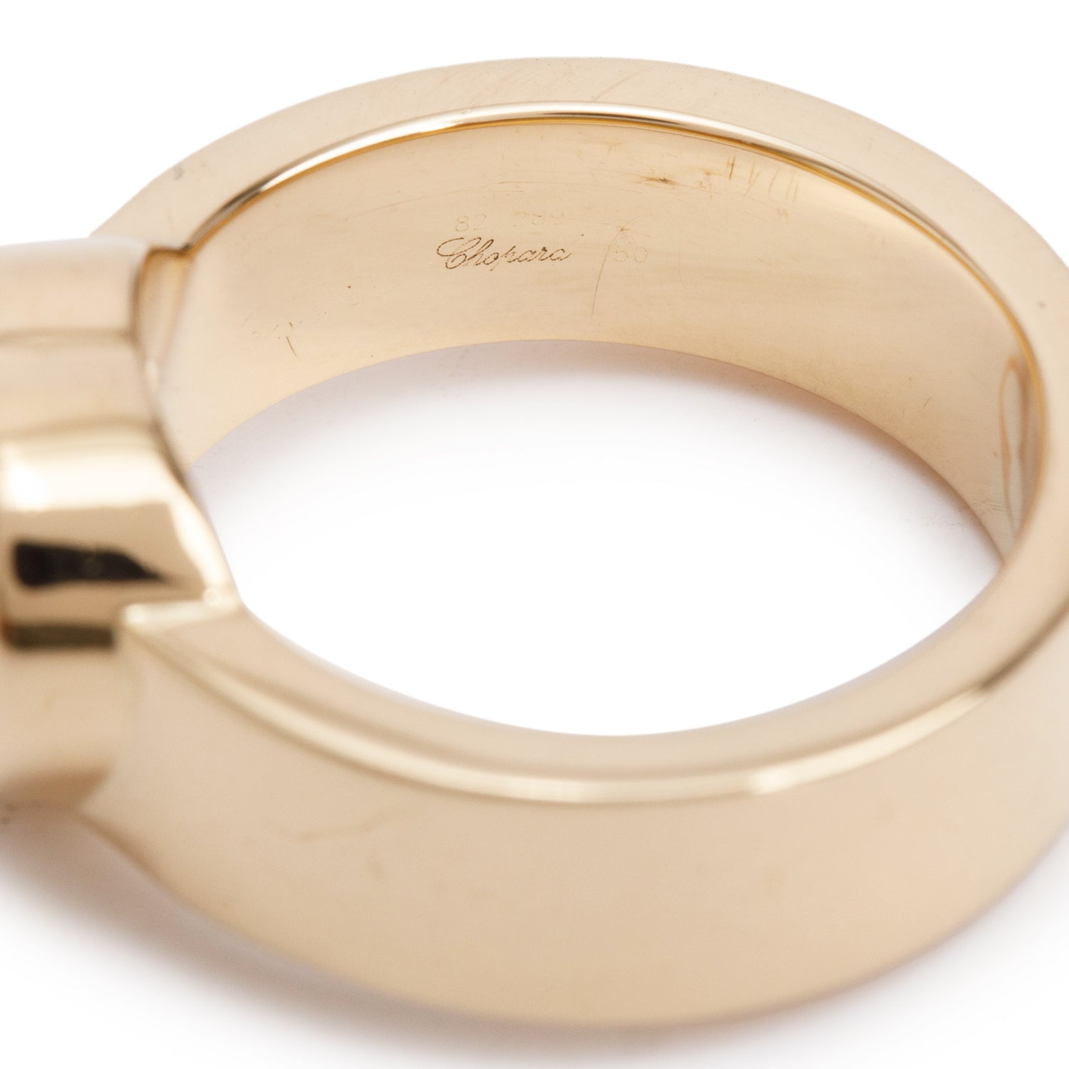 Chopard 18k Yellow Gold Happy Diamonds Heart Cocktail Ring, Size 4.75