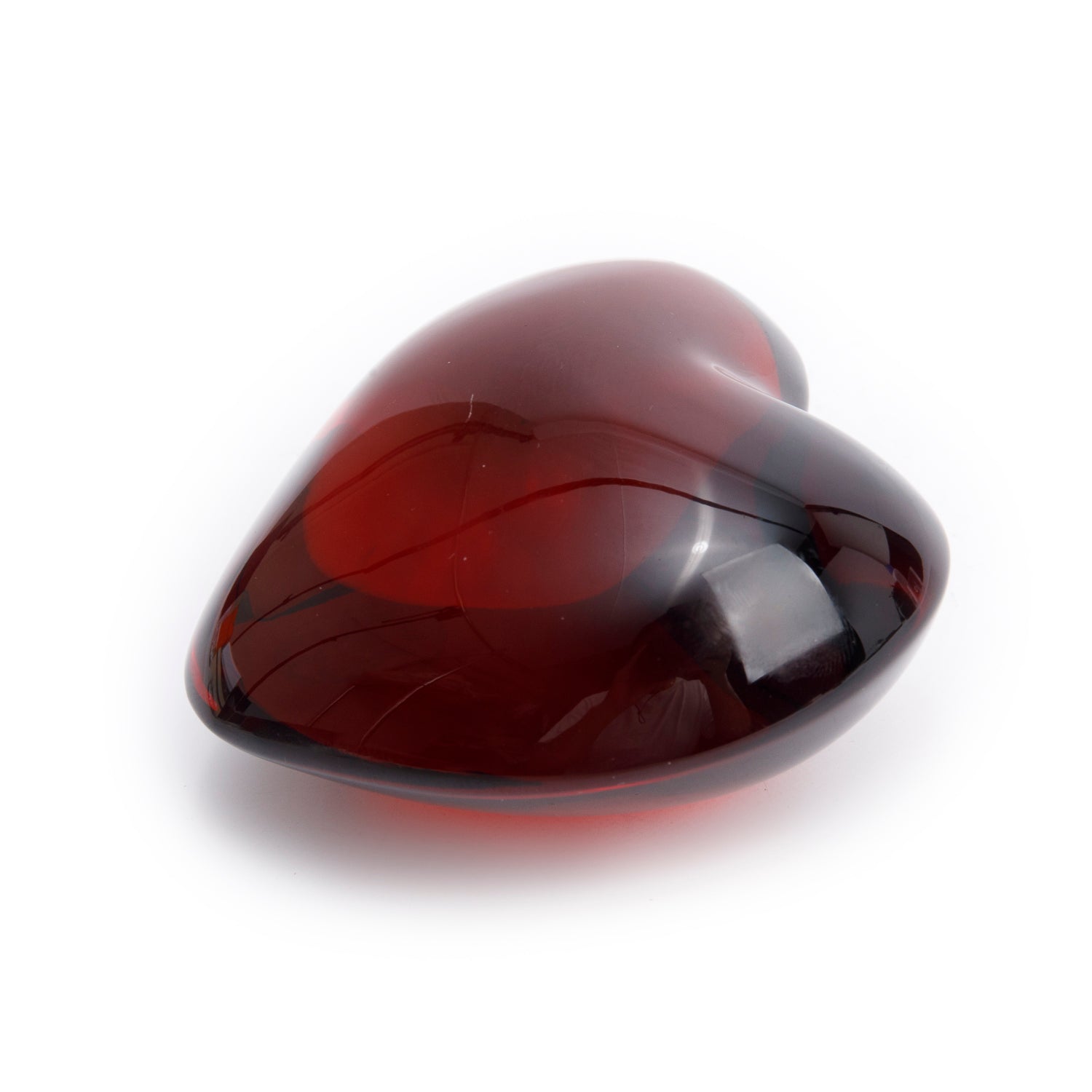 Baccarat Red Crystal Puffy Heart Paperweight