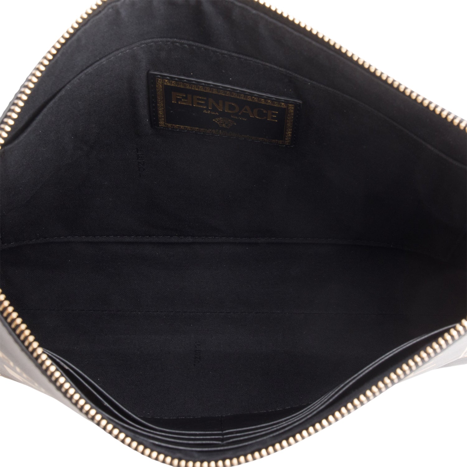 Fendi x Versace Black Leather Clutch