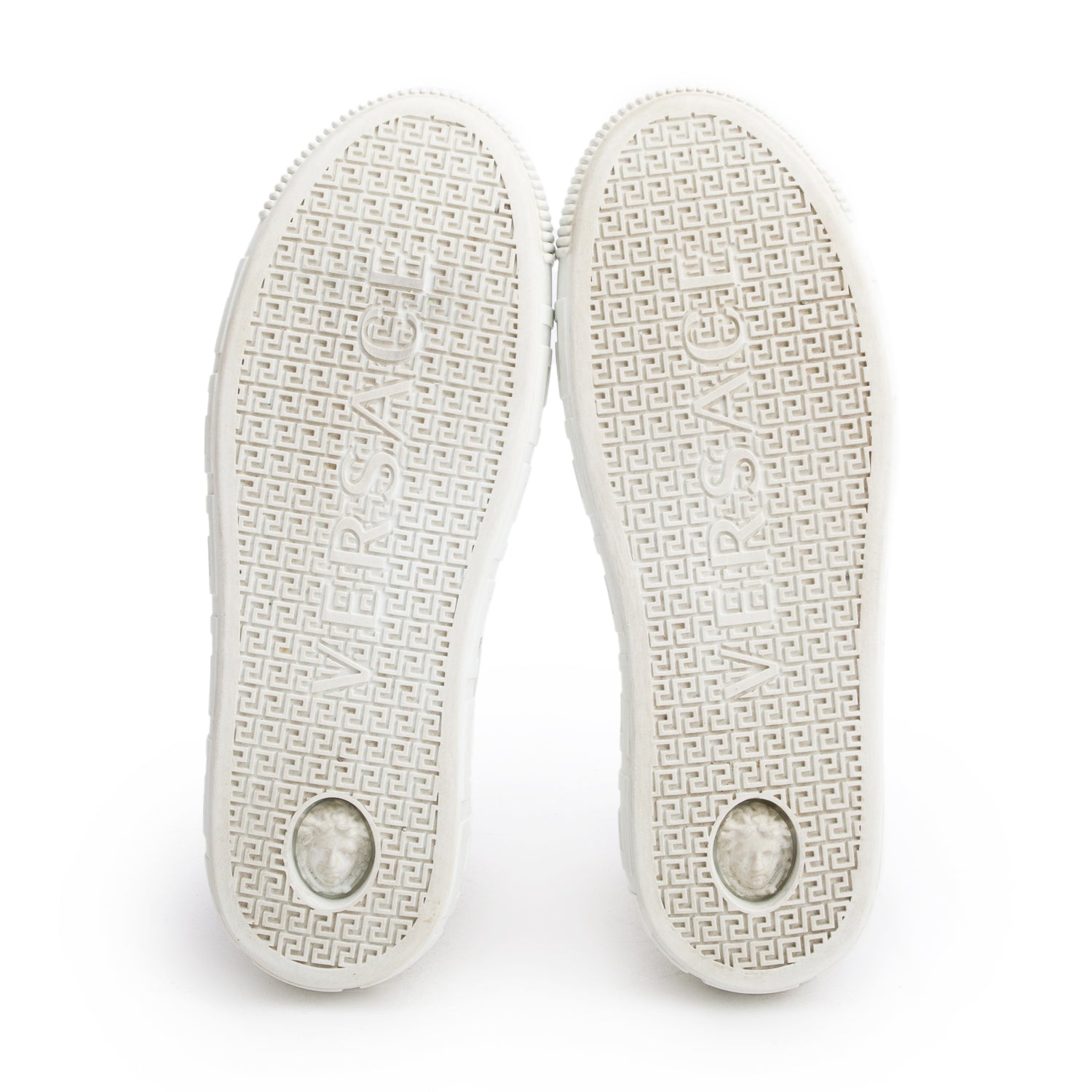 Versace White Greca Varisty High Top Sneakers, Men's Size 45