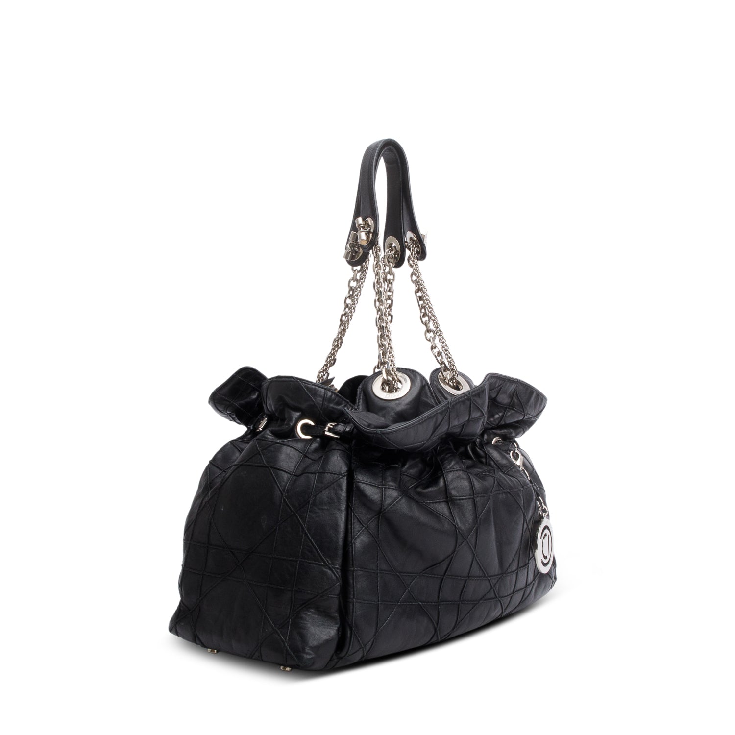 Christian Dior Black Lambskin Cannage Medium Le Trente Tote