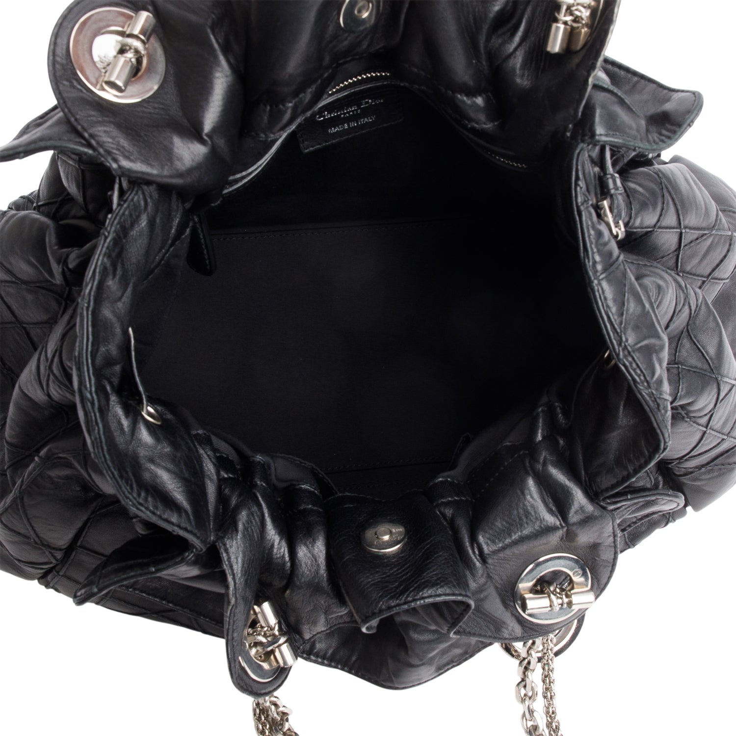 Christian Dior Black Lambskin Cannage Medium Le Trente Tote