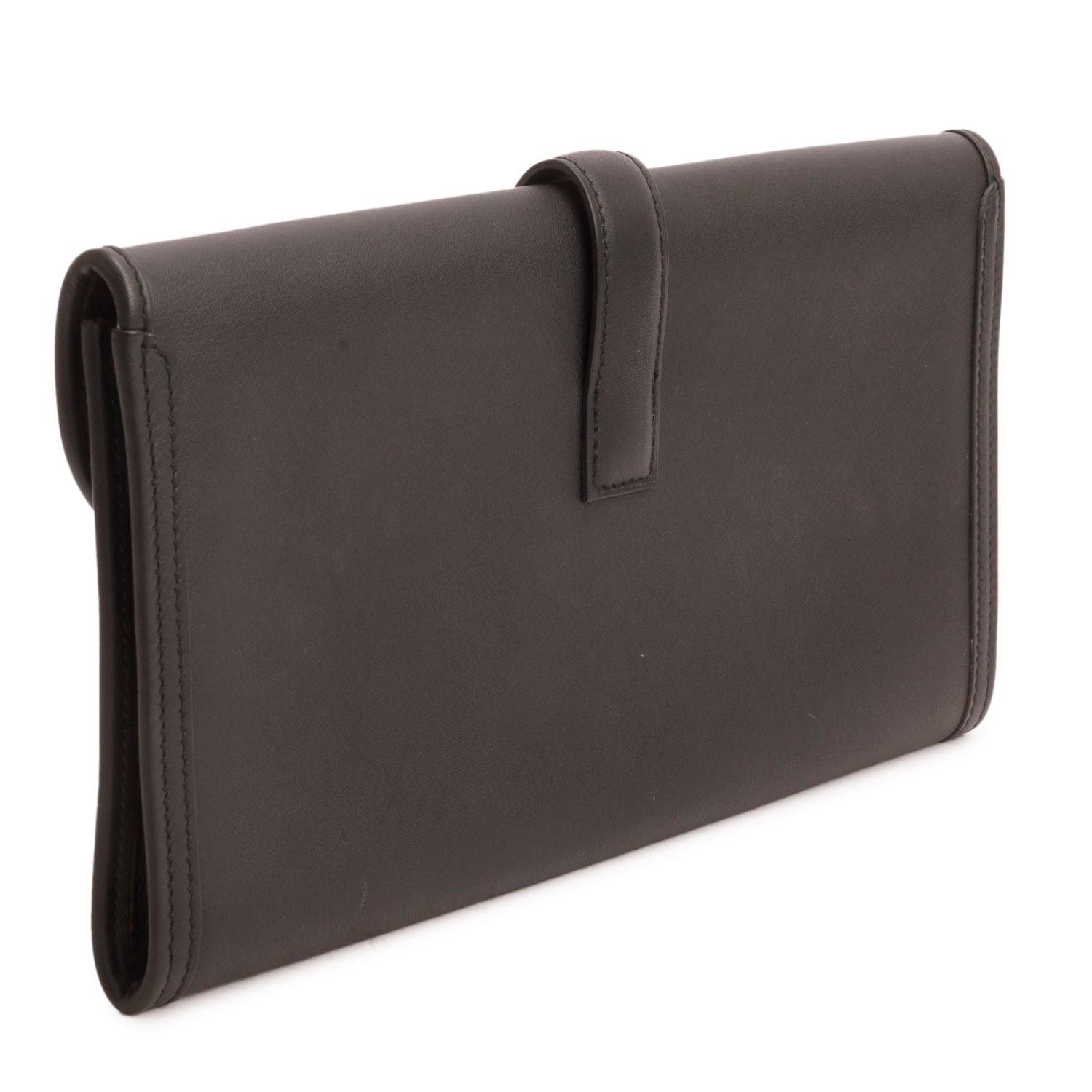 Hermes Black Noir Swift Leather Jige Elan 29 Clutch