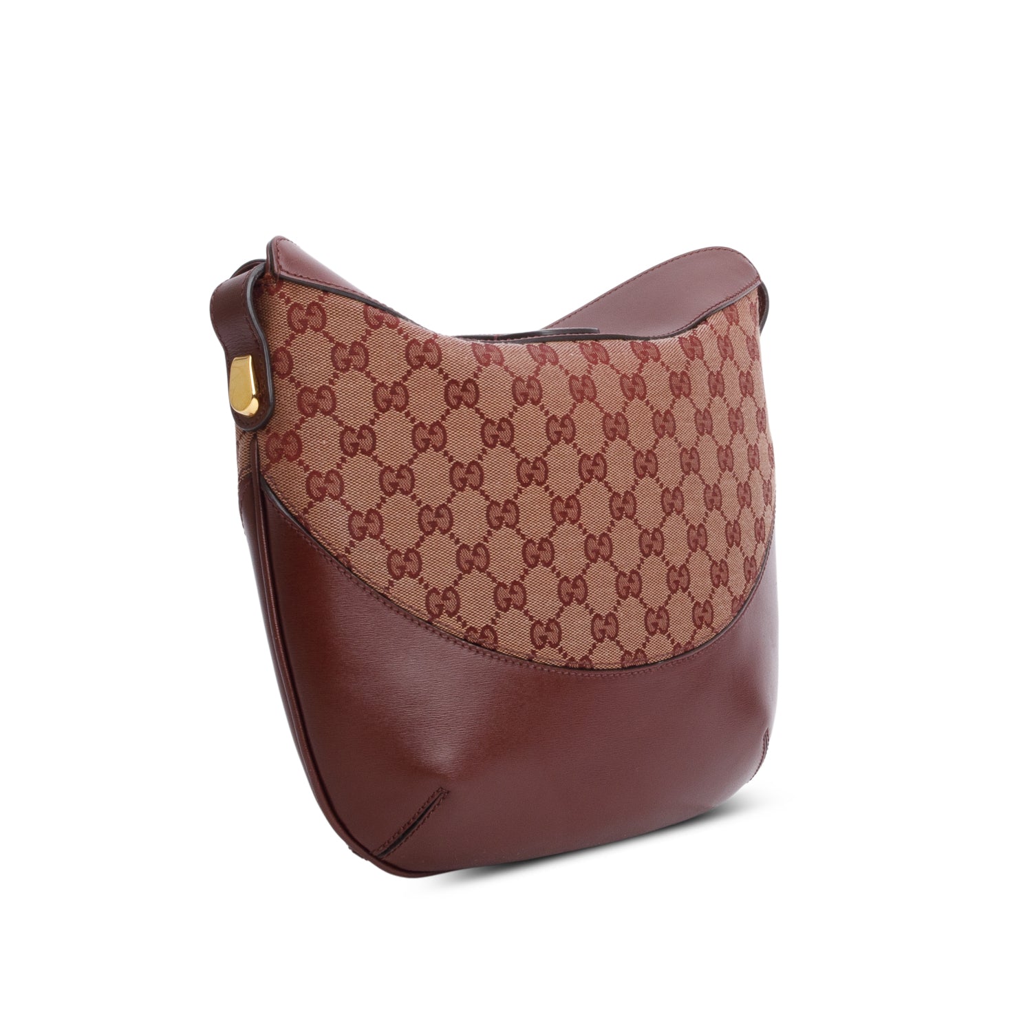 Gucci Burgundy GG Monogram Calfskin Medium Arli Shoulder Bag