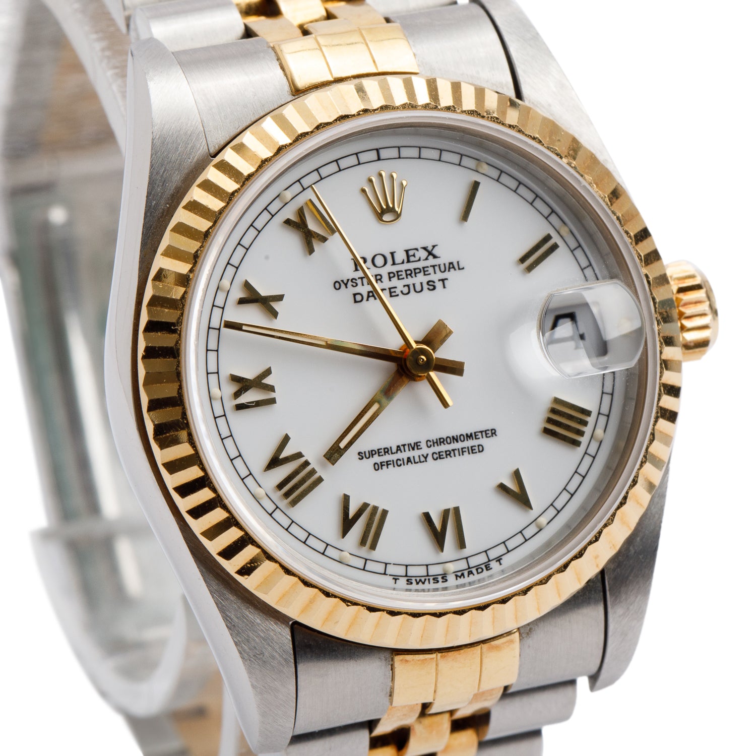 Rolex Stainless Steel & 18k Yellow Gold Datejust 31 MM Automatic Watch White Dial 68273