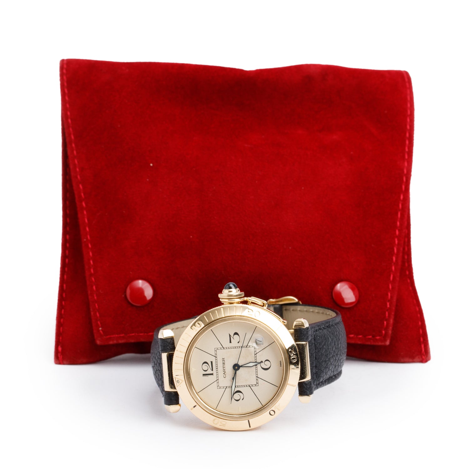 Cartier 18k Yellow Gold Pasha de Cartier 38 MM Automatic Watch 1989