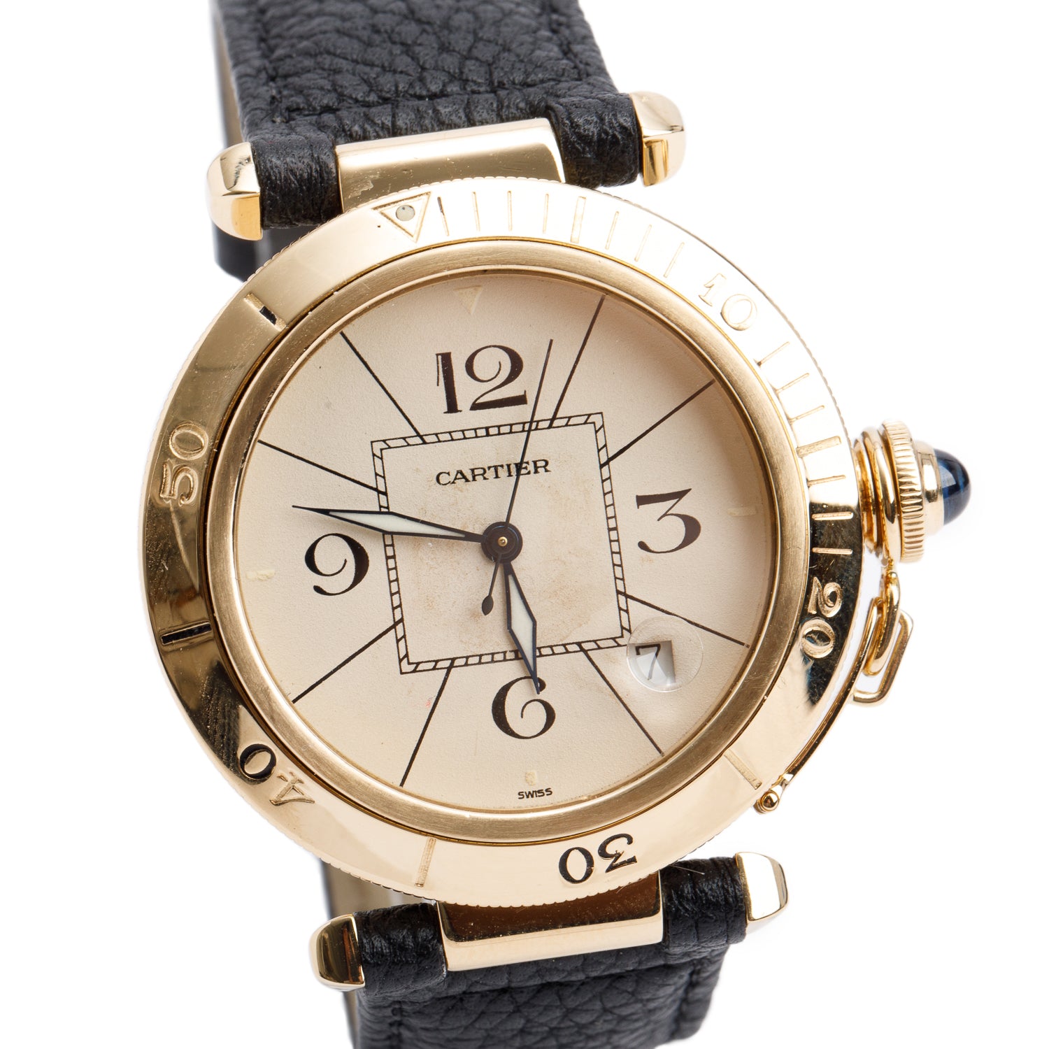Cartier 18k Yellow Gold Pasha de Cartier 38 MM Automatic Watch 1989