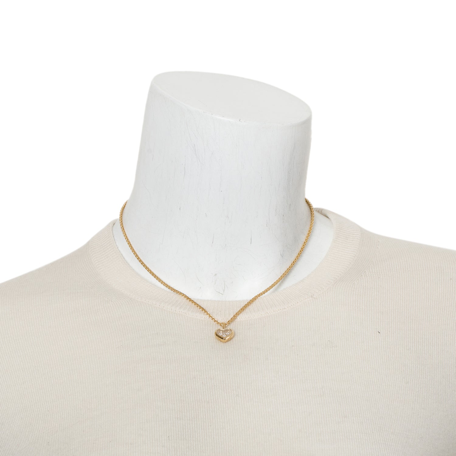Chopard 18k Yellow Gold Happy Diamonds Heart Pendant Necklace w/ Box & Papers