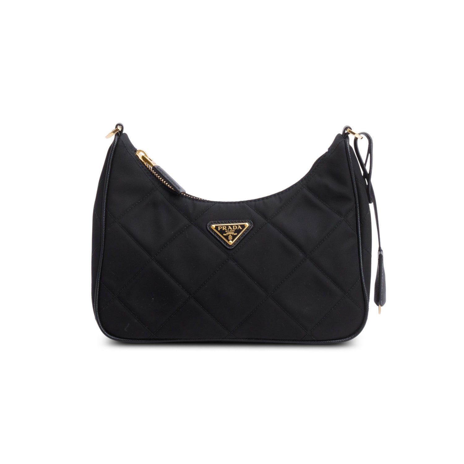 Prada Black Re-Nylon Quilted Re-Edition 1995 Chaine Shoulder Bag