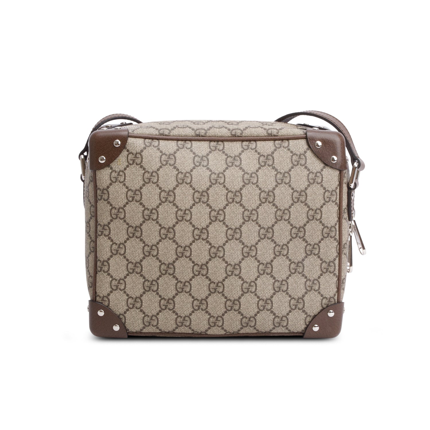 Gucci GG Supreme Monogram Textured Dollar Calfskin Soft Trunk Messenger Bag