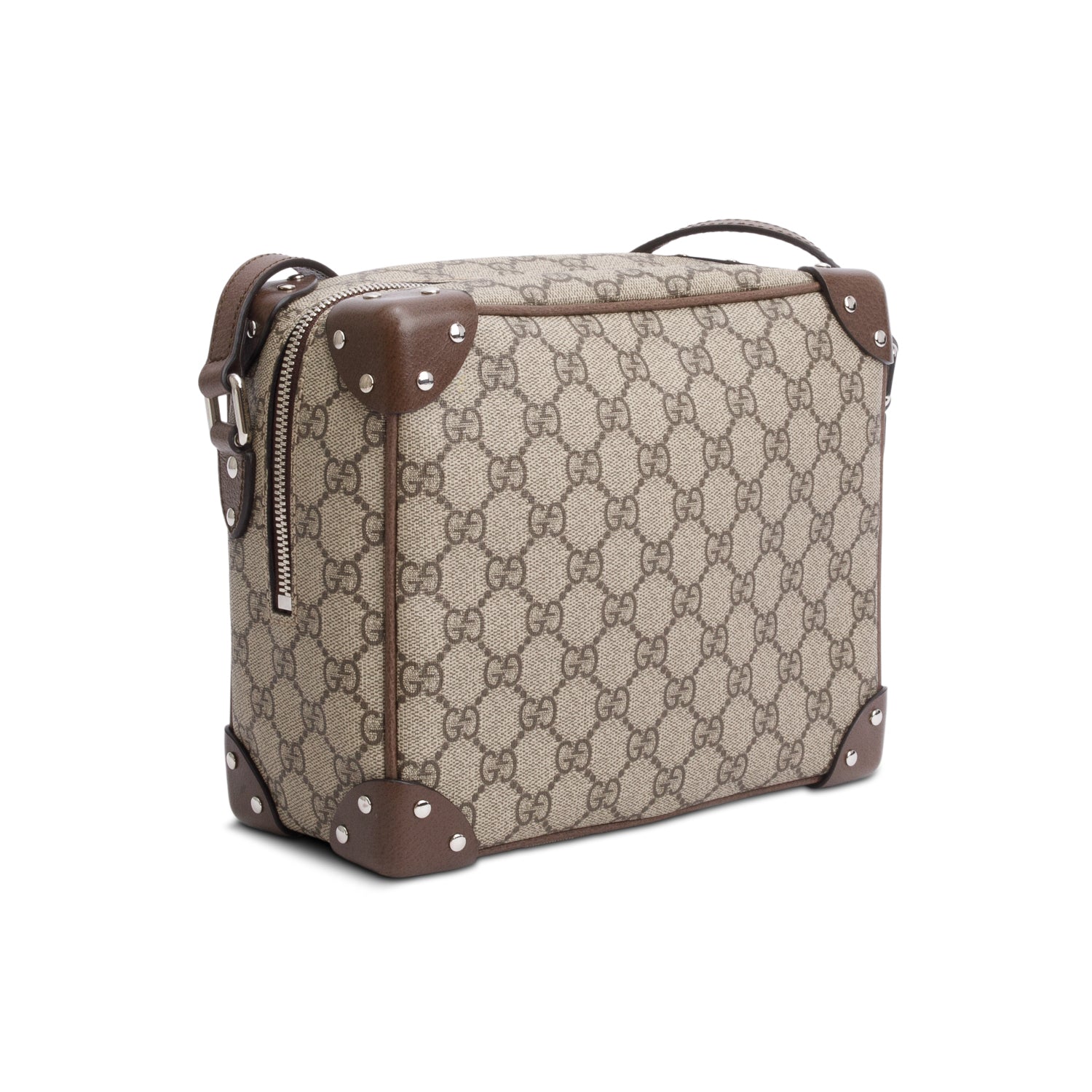 Gucci GG Supreme Monogram Textured Dollar Calfskin Soft Trunk Messenger Bag