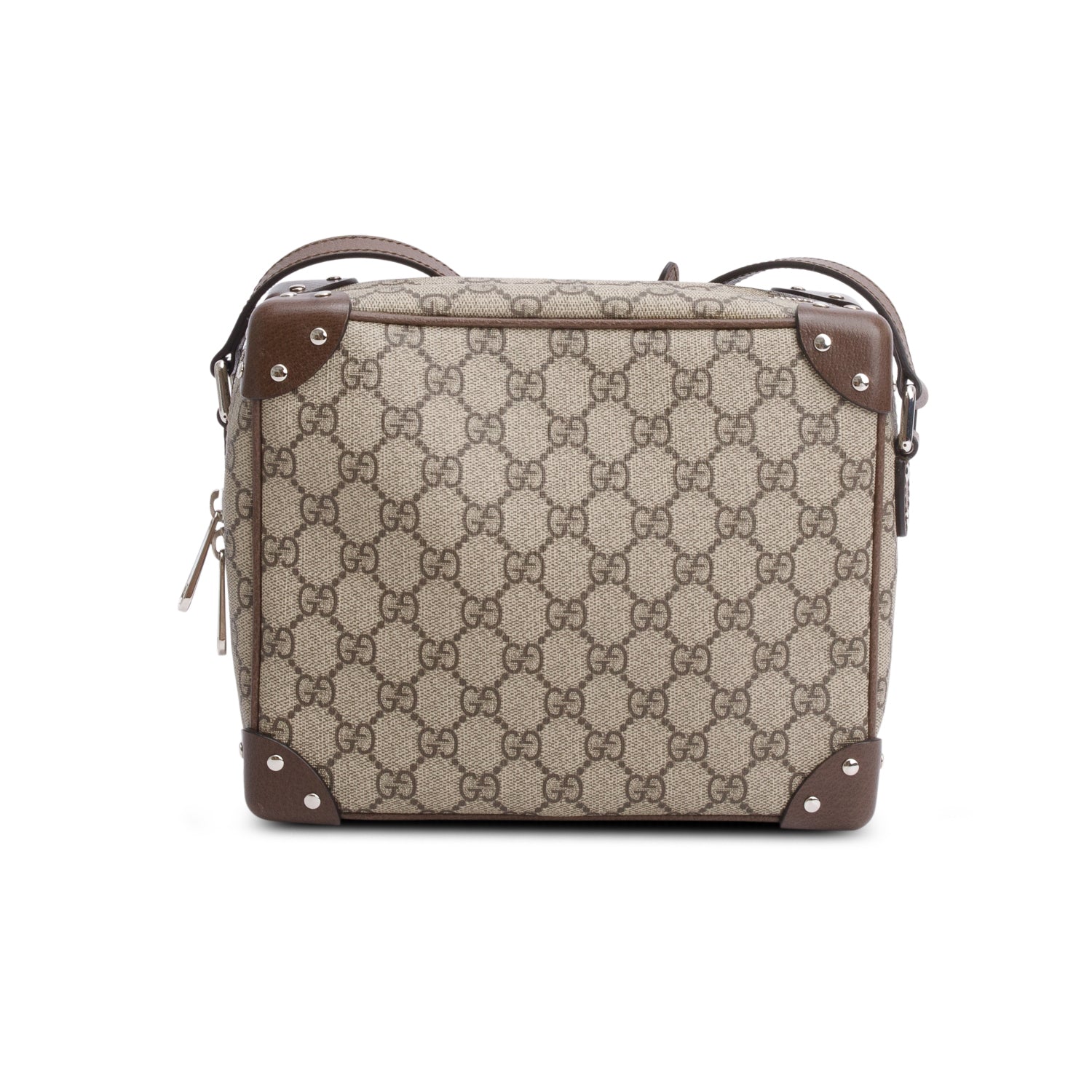 Gucci GG Supreme Monogram Textured Dollar Calfskin Soft Trunk Messenger Bag