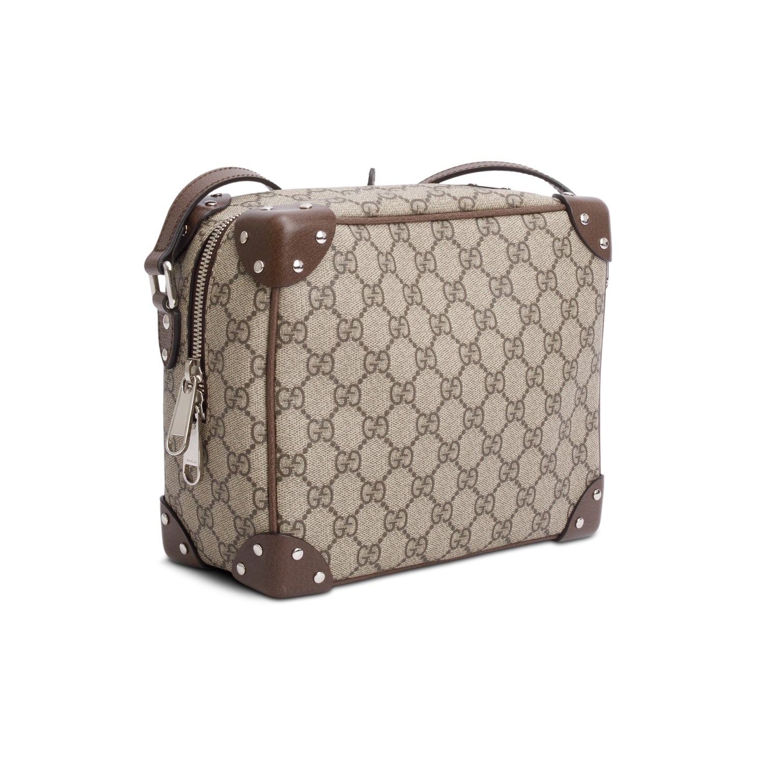 Gucci GG Supreme Monogram Textured Dollar Calfskin Soft Trunk Messenger Bag