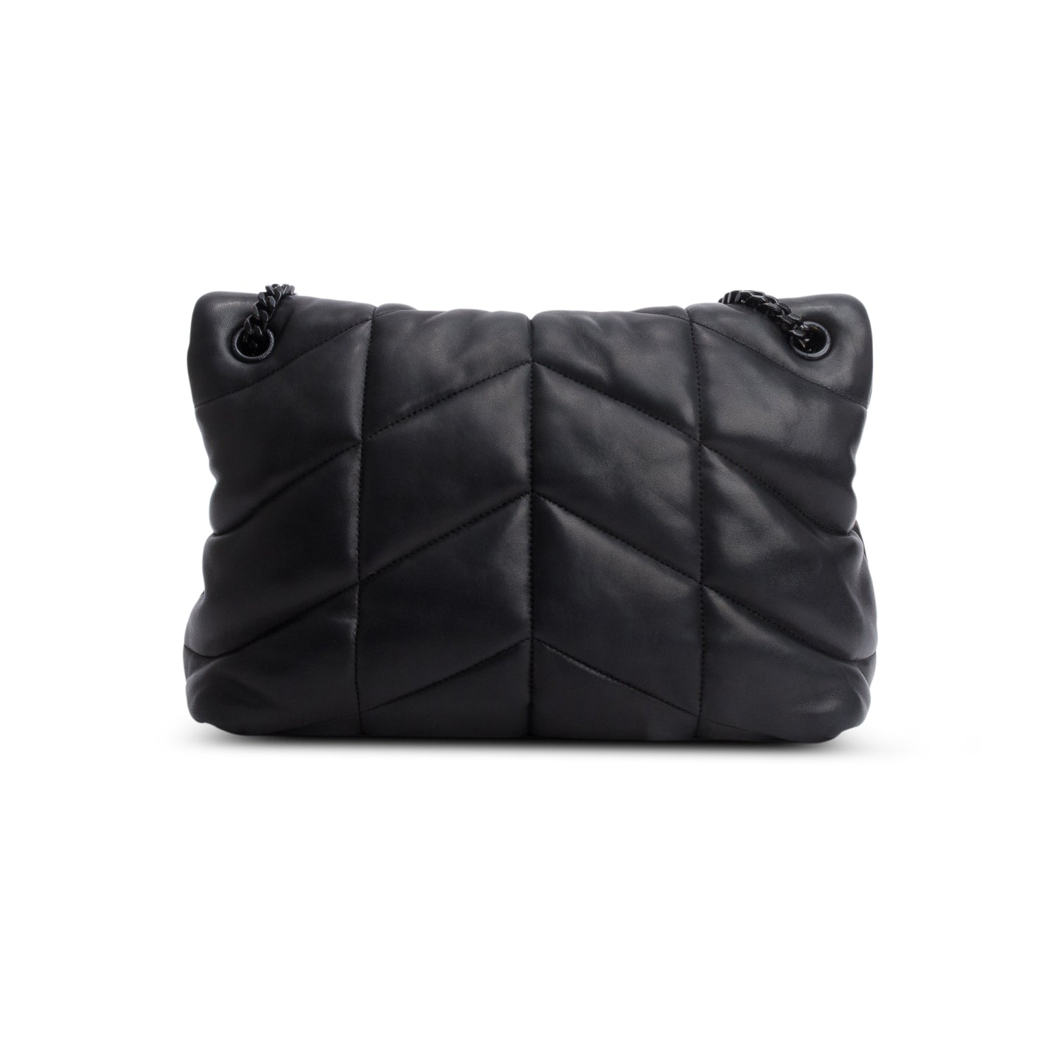 Saint Laurent 2021 Black Nappa Leather Medium Puffer Loulou Shoulder Bag