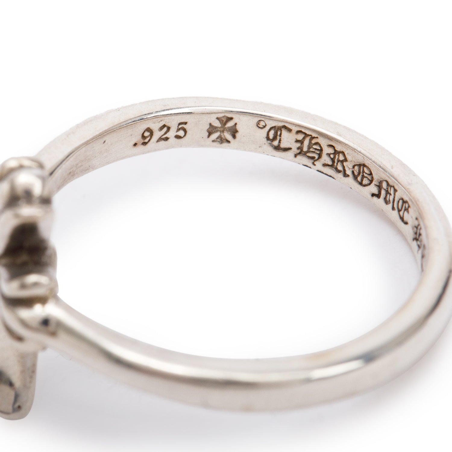 Chrome Hearts Sterling Silver Cross Bubblegum Ring, Size 7.25