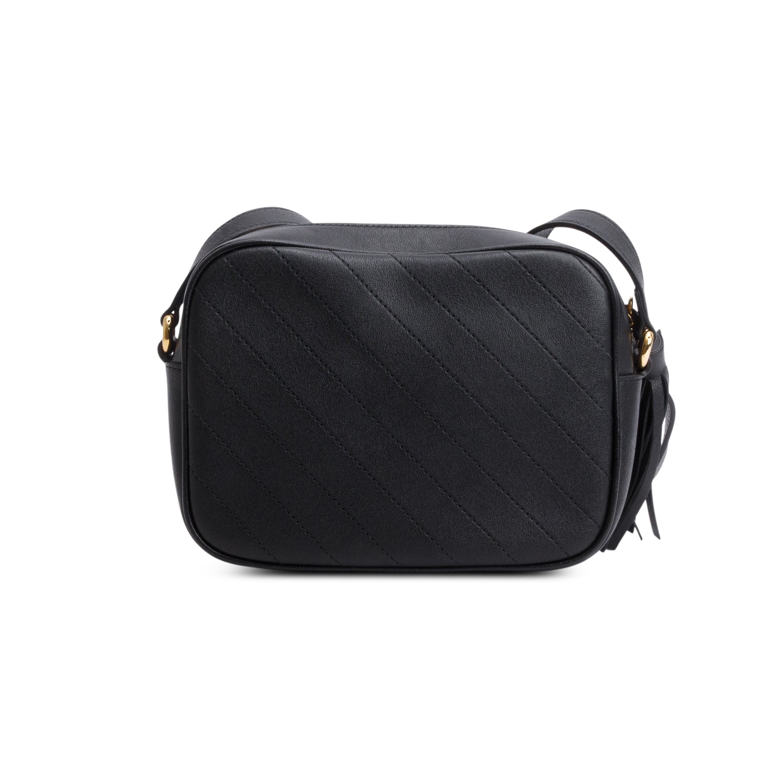 Gucci Black Calfskin Diagonal Stitched Small Blondie Shoulder Bag w/ Box