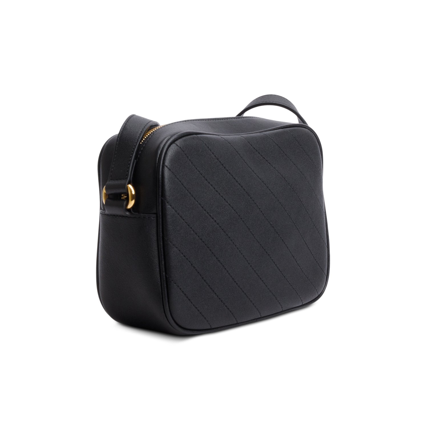 Gucci Black Calfskin Diagonal Stitched Small Blondie Shoulder Bag w/ Box