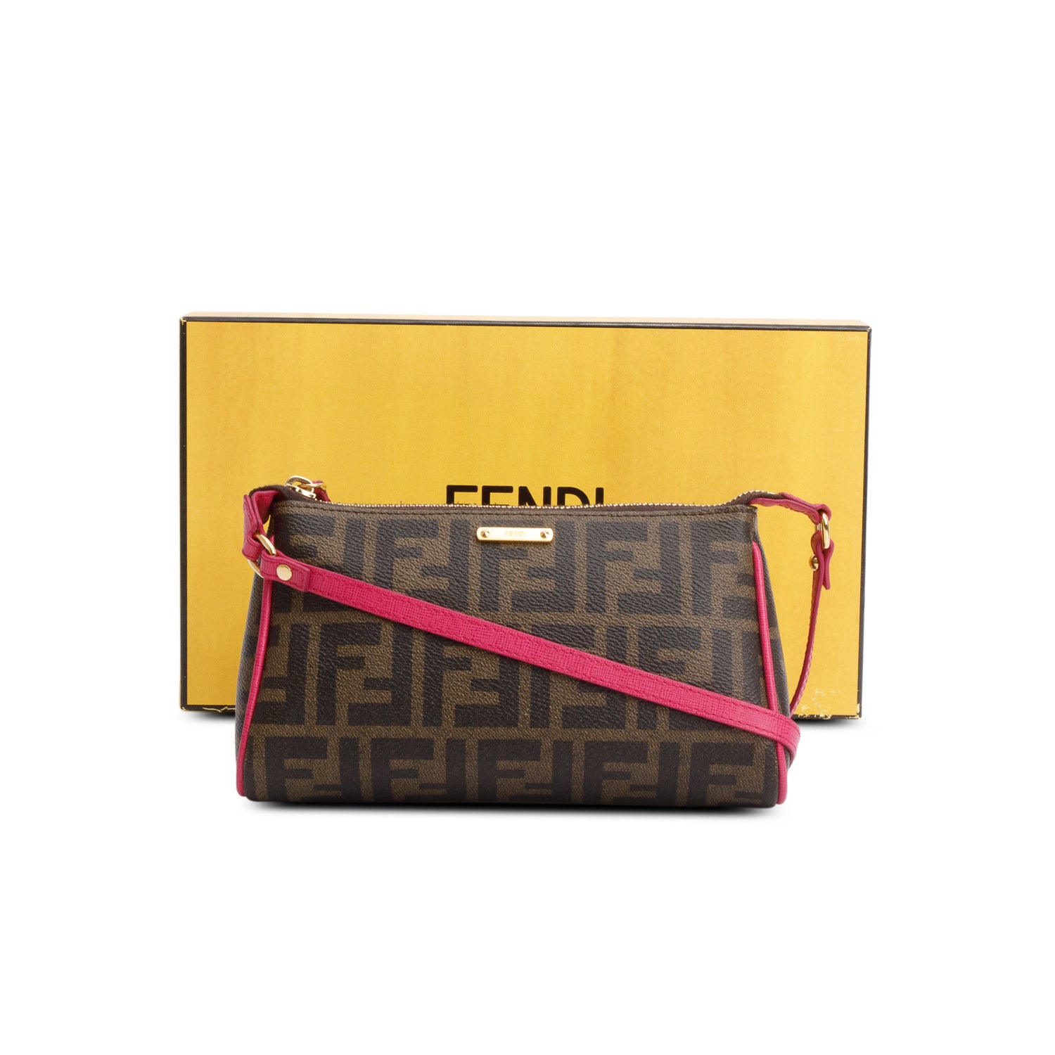 Fendi Zucca FF Canvas Crossbody Pochette w/ Box