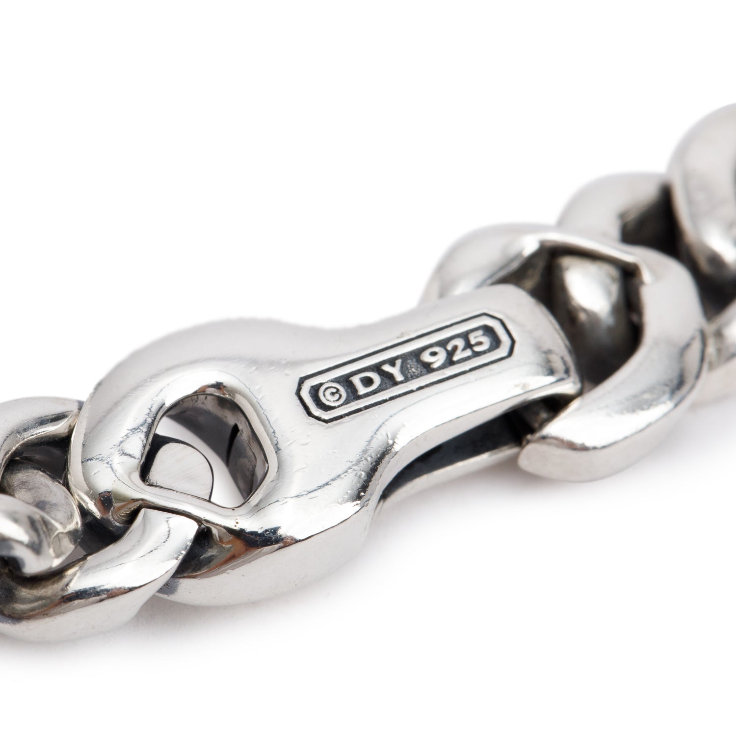 David Yurman Sterling Silver 8 MM Curb Chain Link Bracelet