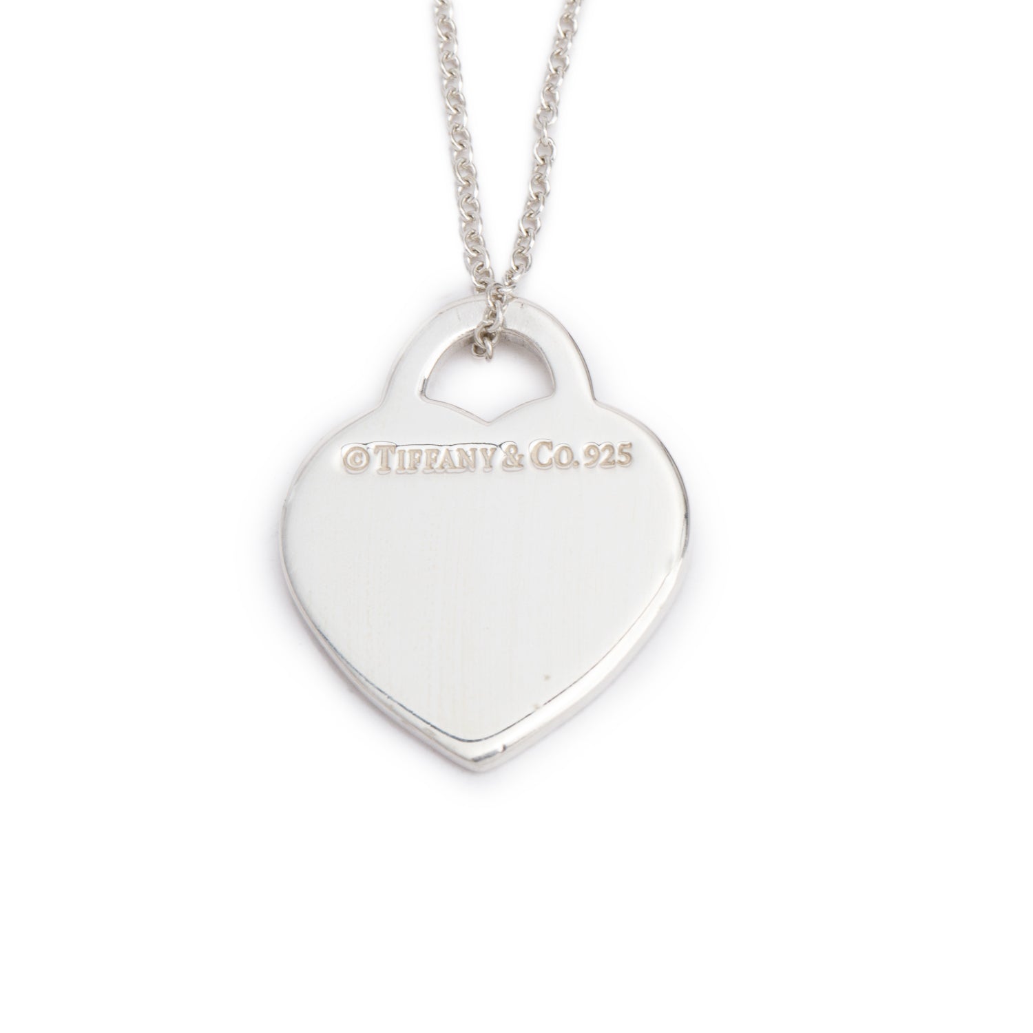 Tiffany & Co. Sterling Silver Notes Small Heart Tag Pendant Necklace