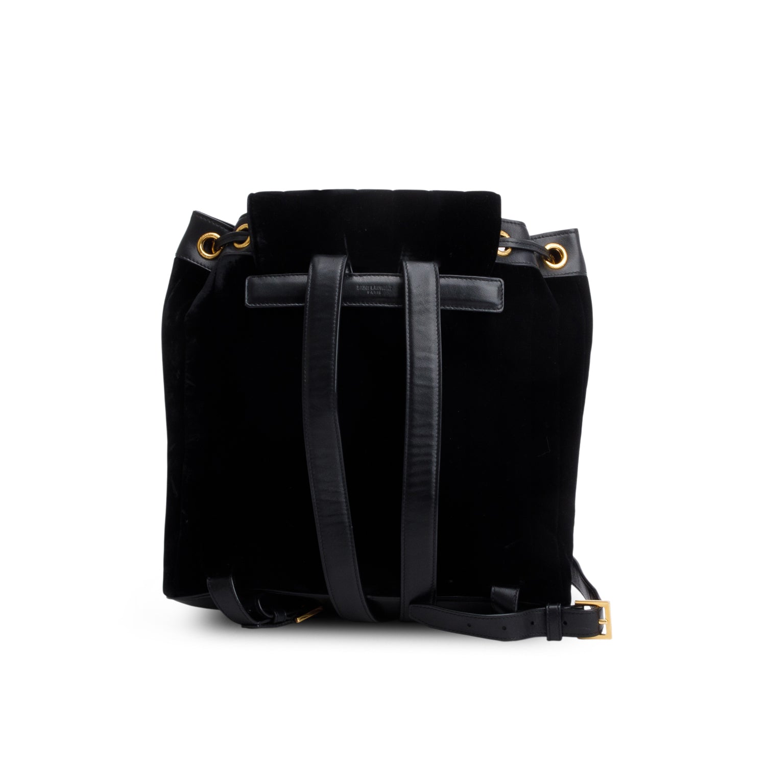 Saint Laurent Black Velvet Matelasse Vicky Backpack