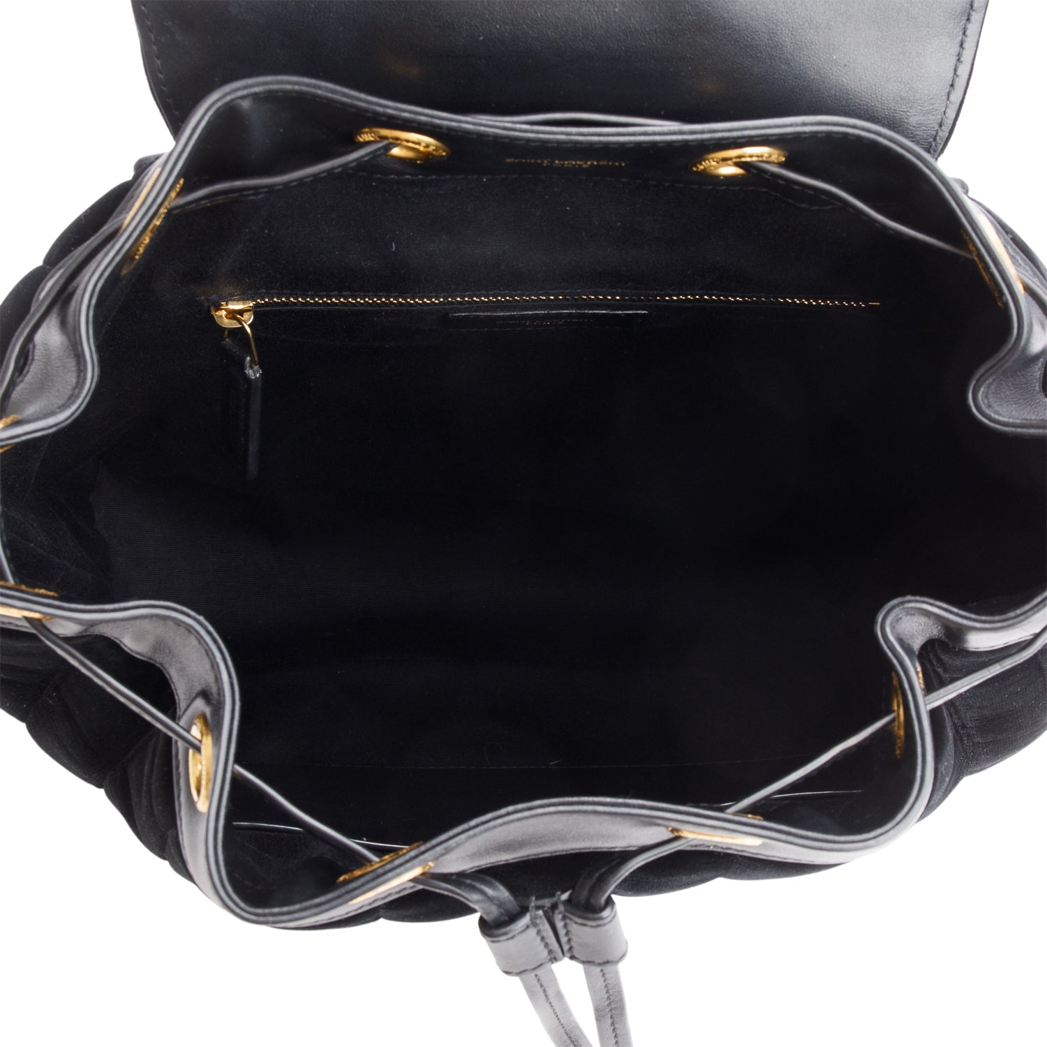 Saint Laurent Black Velvet Matelasse Vicky Backpack