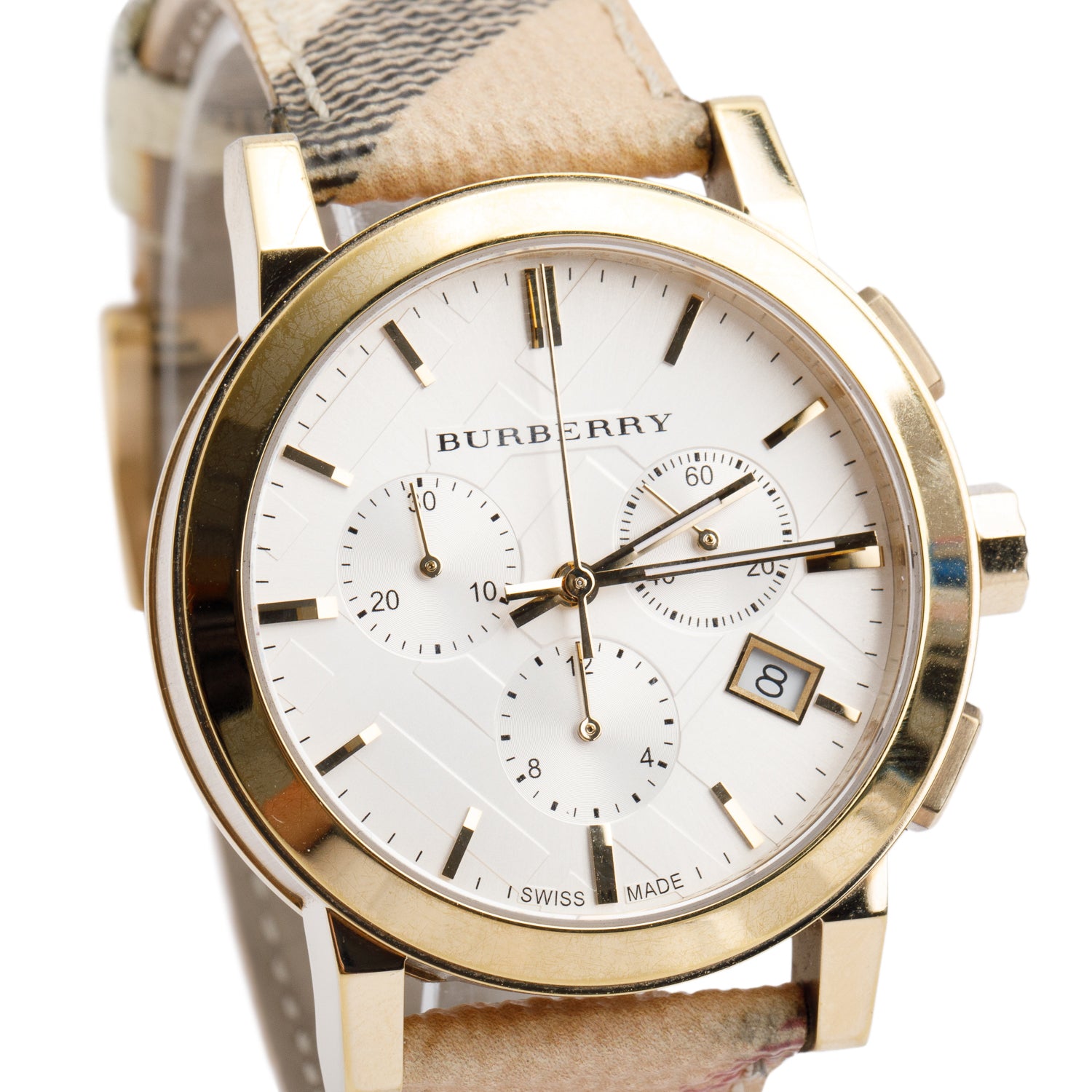 Burberry Gold-Plated Stainless Steel BU9752 38 MM The City Chronograph Quartz Watch w/ Box