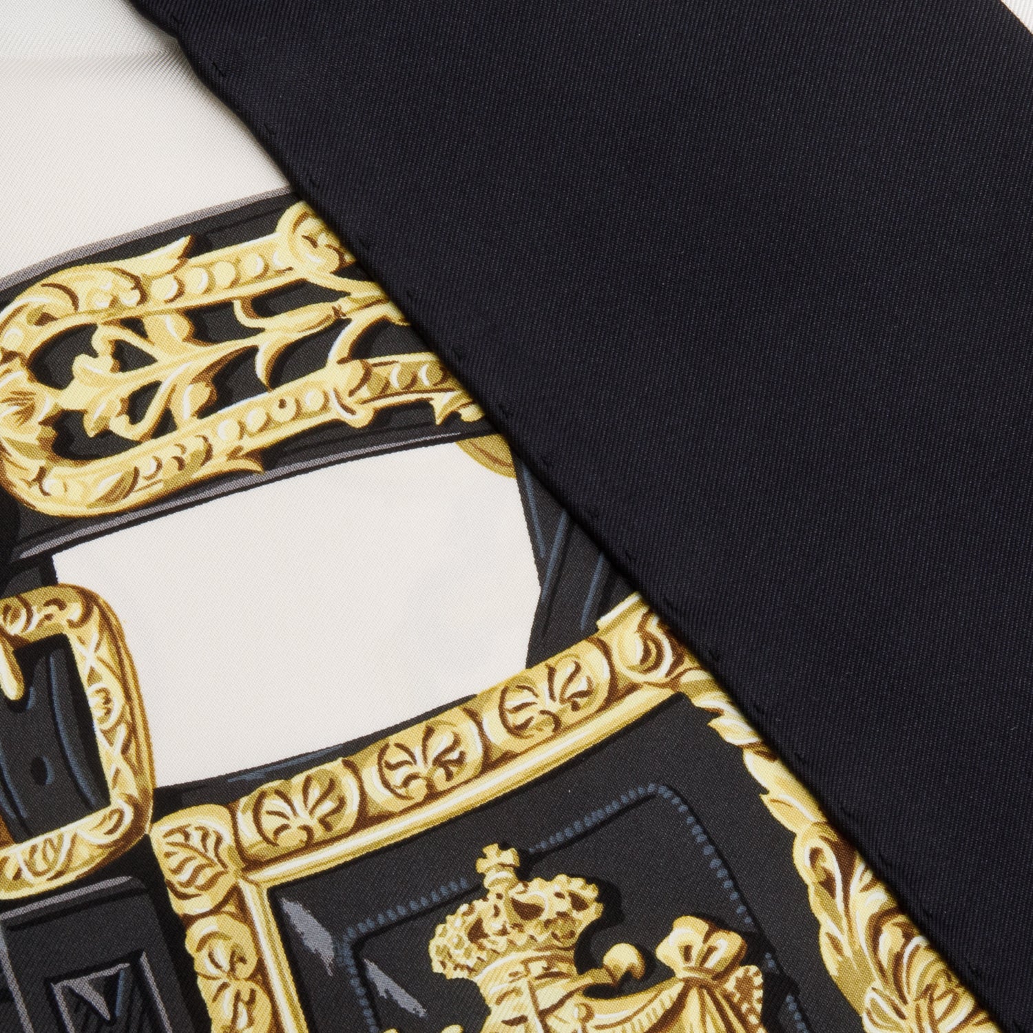 Hermes Black 'Brides De Gala' Silk Scarf 90 w/ Box