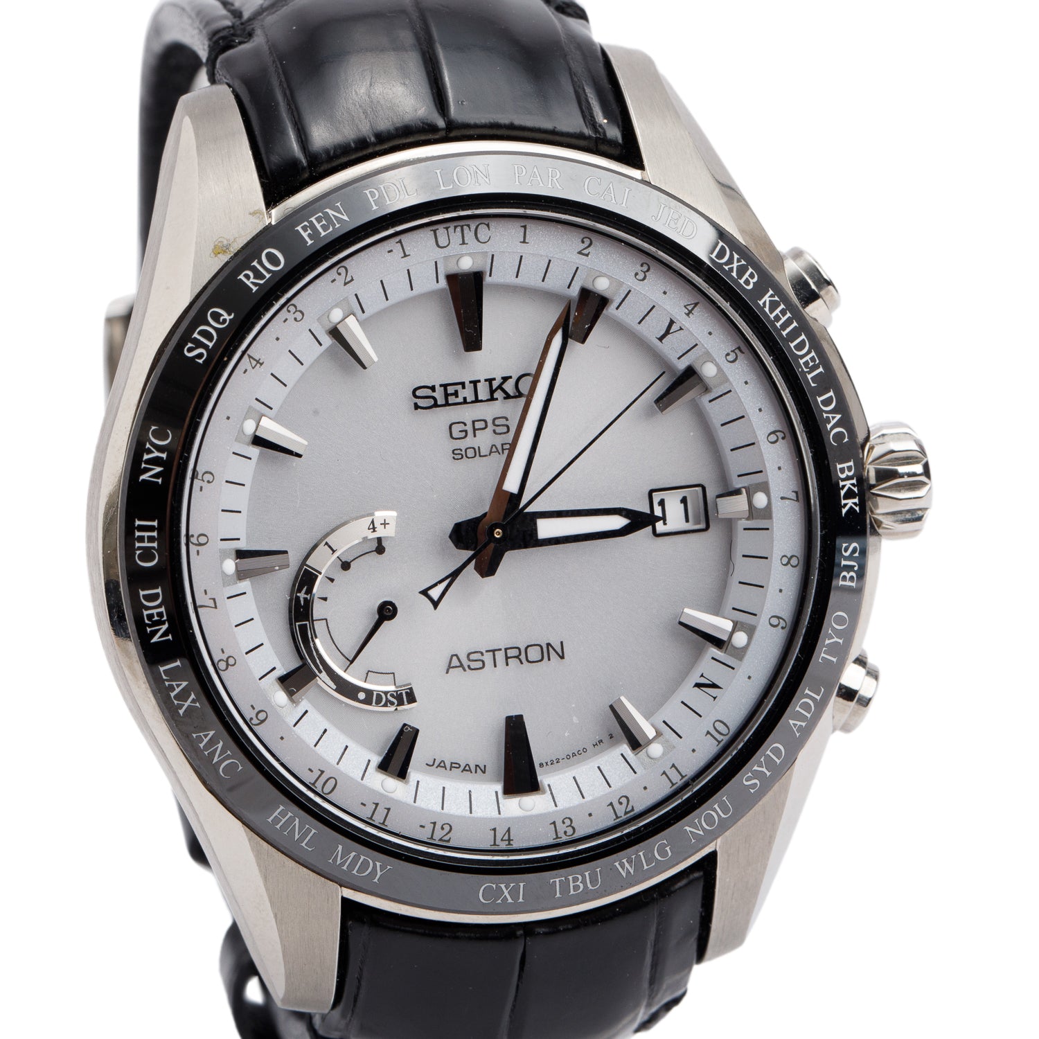 Seiko Titanium Limited Edition Astron GPS Solar World-Time 45 MM Quartz Watch White Dial SSE093 w/ Box & Papers