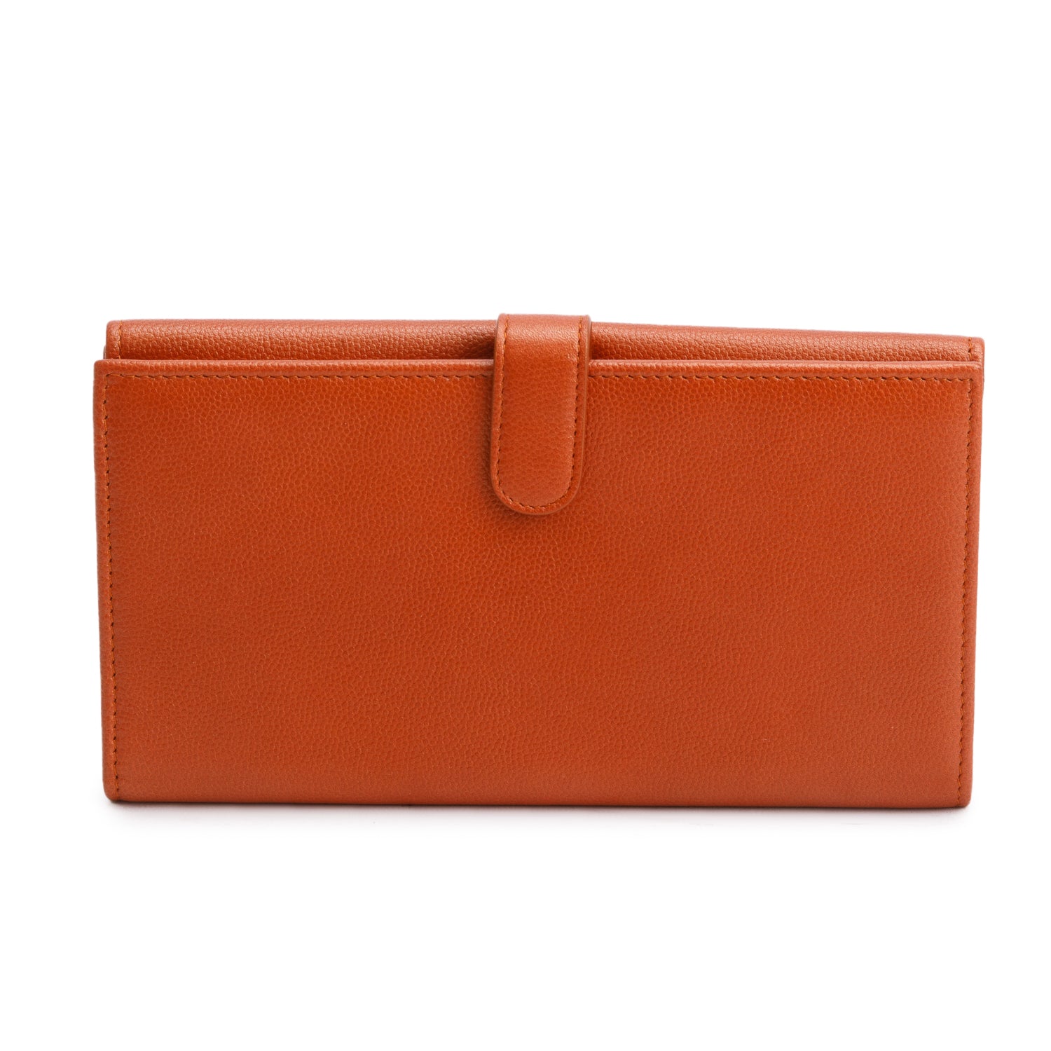 Chanel Orange Caviar Long Flap Wallet